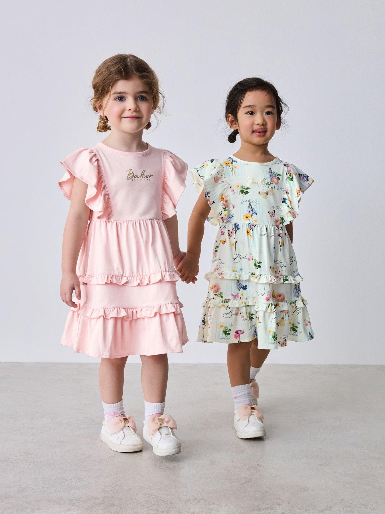 Ted Baker Younger Girls 2 Pack Jersey Ruffle Sleeve Dresses - Multi