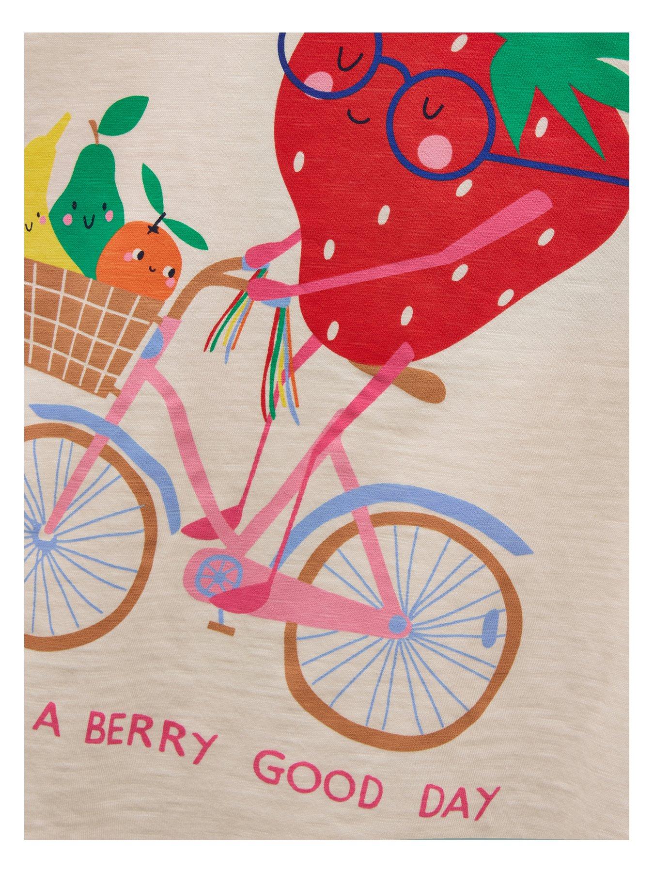 Image 3 of 5 of Joules Girls Fundays Strawberry Short Sleeve Tshirt - Cream