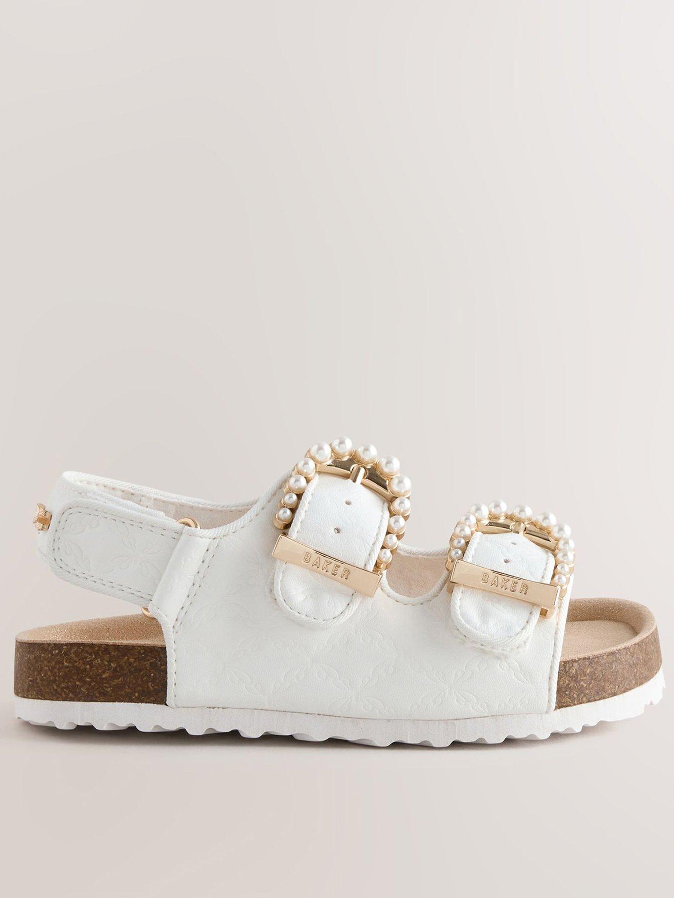 Ted Baker Girls Pearl Footbed Sandals - White