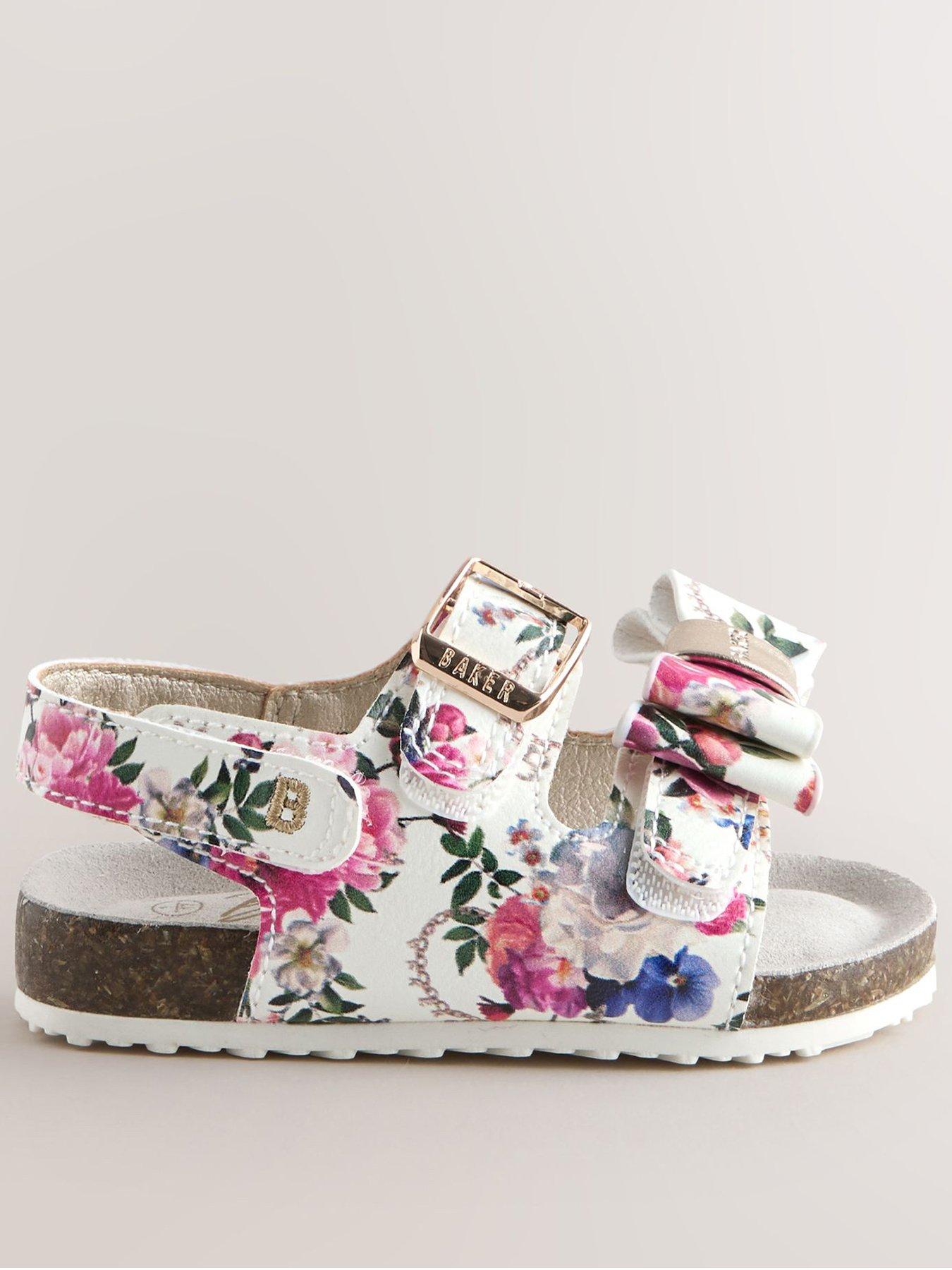 Ted Baker Girls Floral Strap Sandals - White