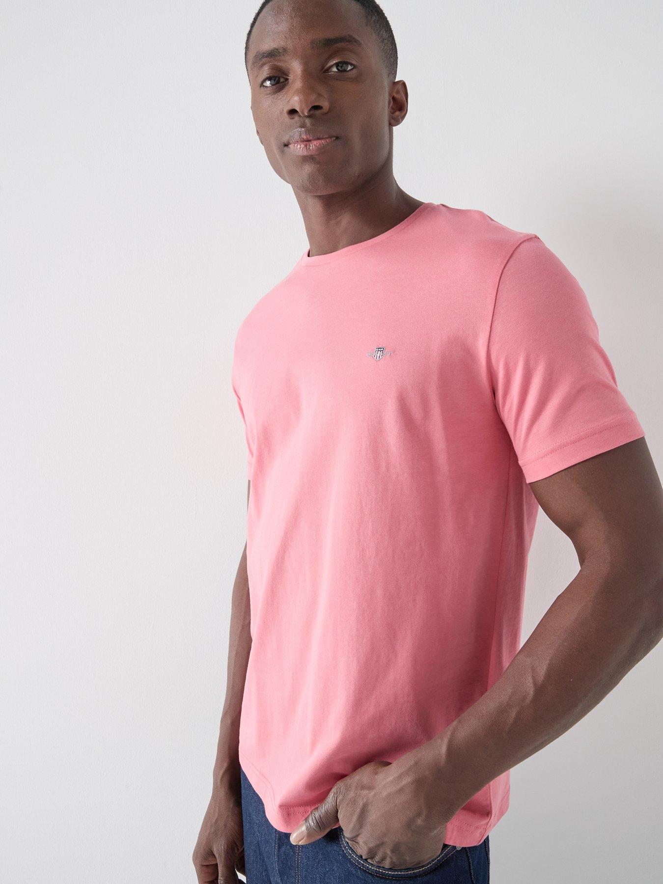 GANT Regular Fit Shield Short Sleeve T-Shirt - Pink