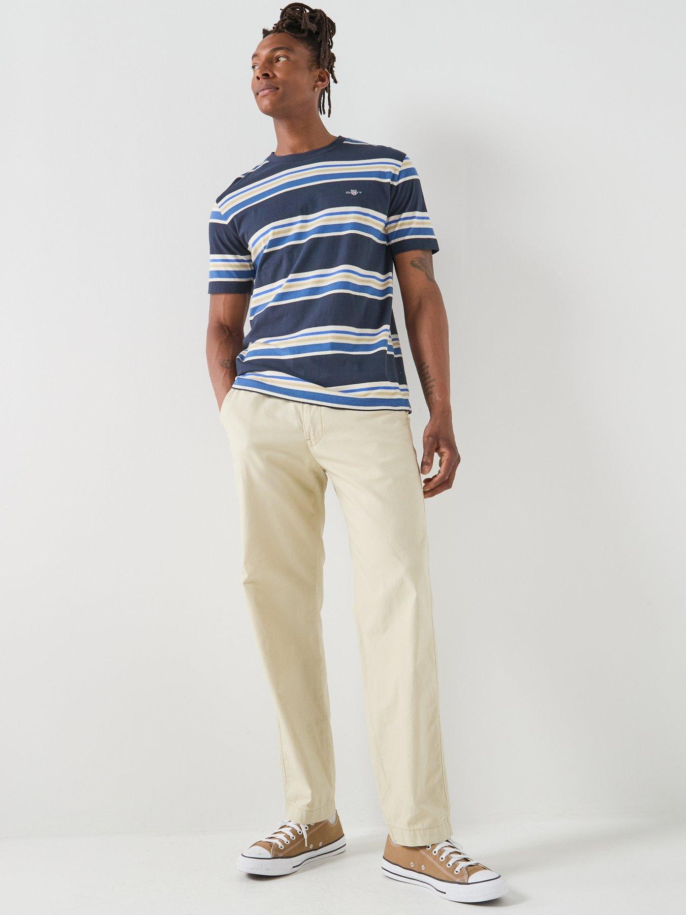  image of gant-regular-fit-shield-multi-stripe-t-shirt-navy
