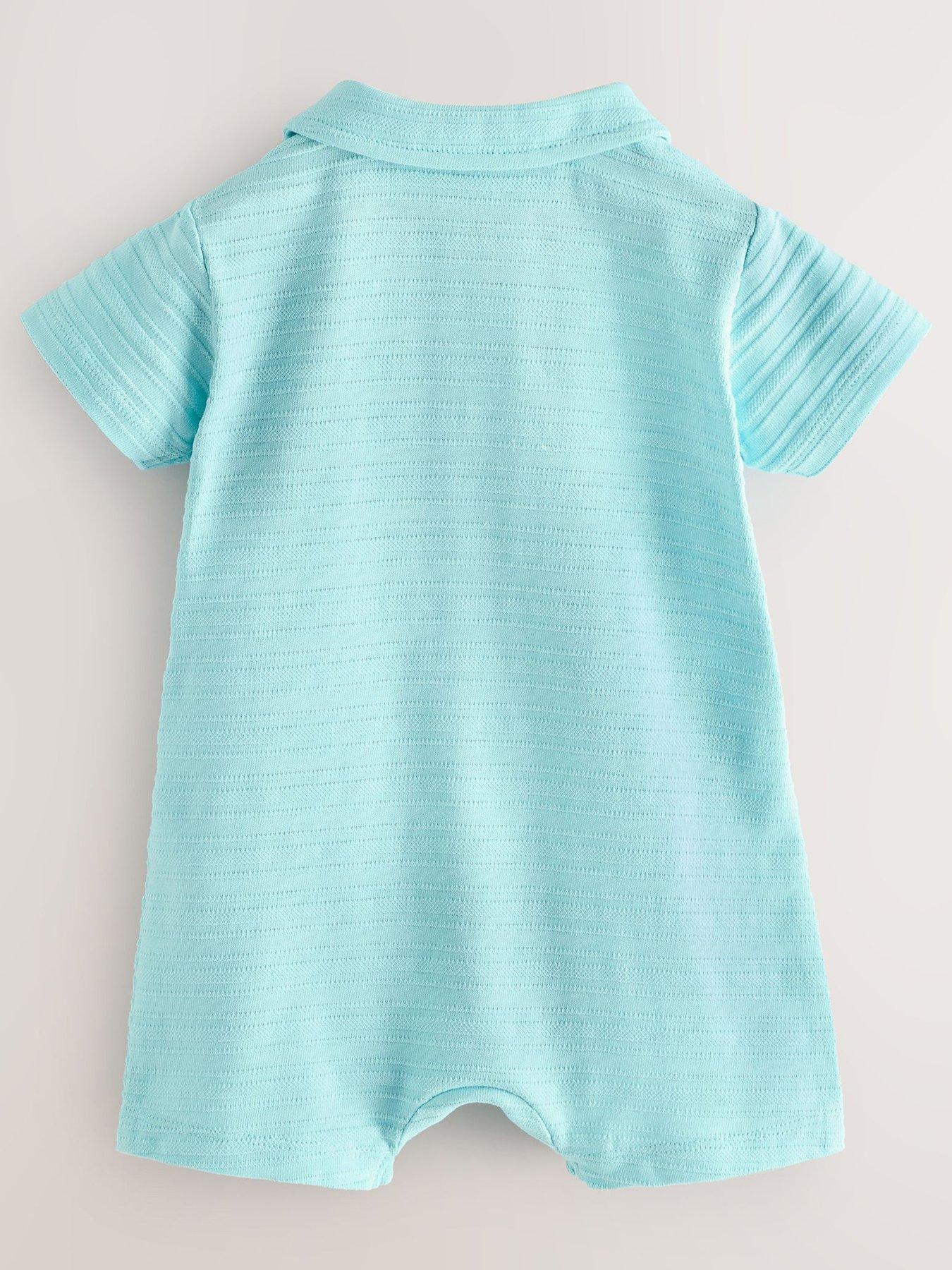 Image 2 of 6 of Ted Baker Baby Boys 2 Pack Collared All-In-One Rompers &nbsp;- Blue