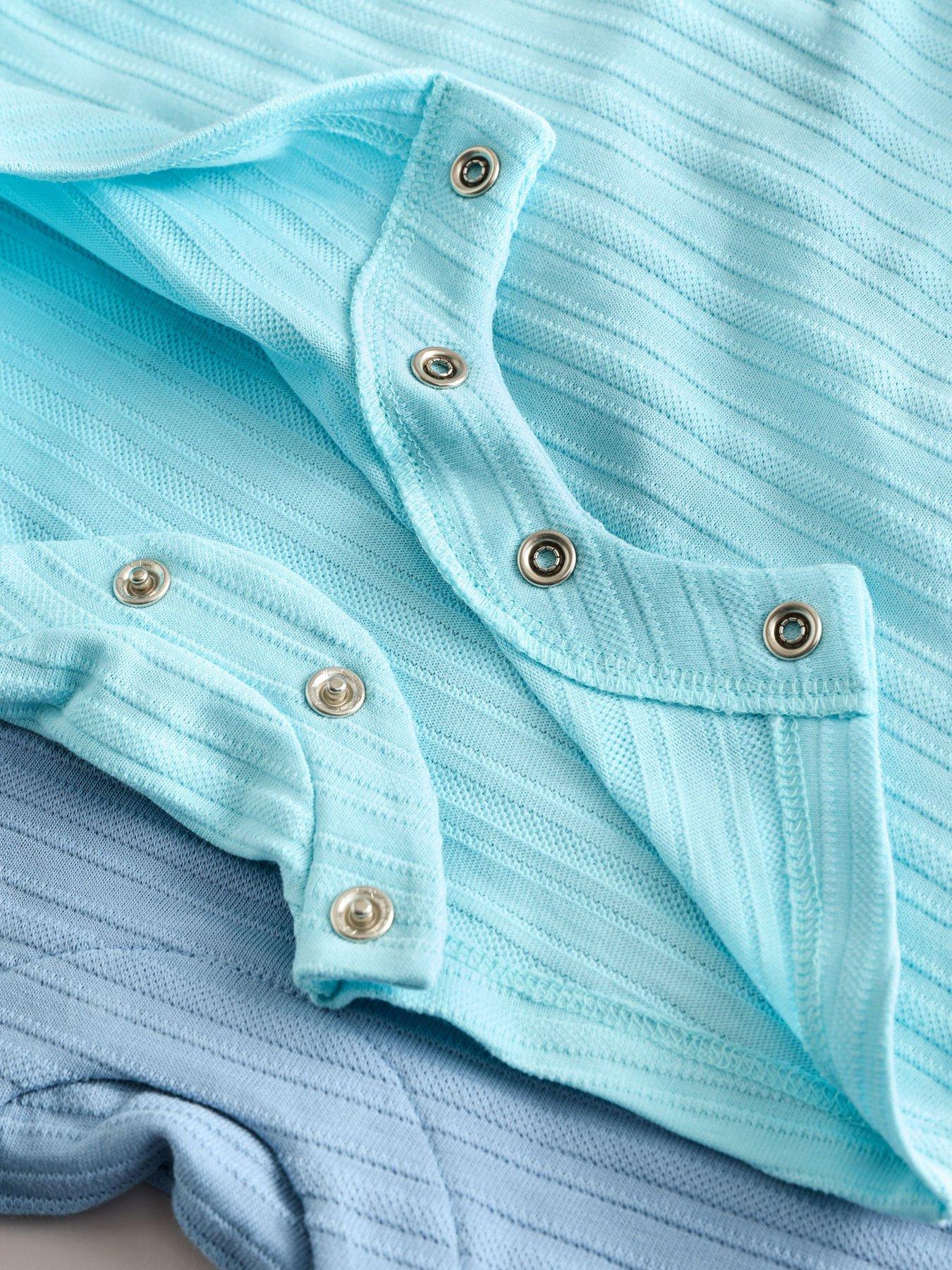 Image 5 of 6 of Ted Baker Baby Boys 2 Pack Collared All-In-One Rompers &nbsp;- Blue