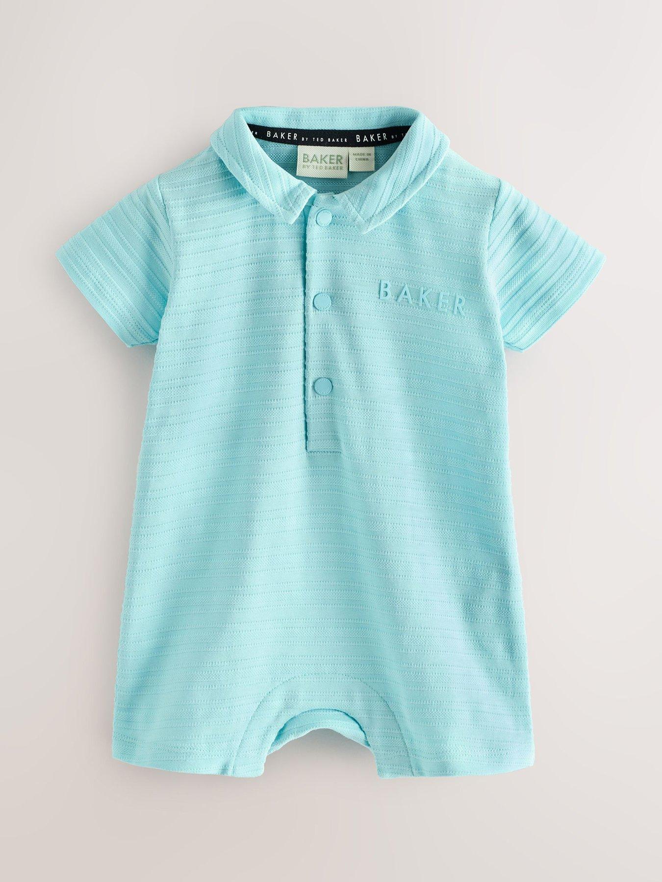 Image 6 of 6 of Ted Baker Baby Boys 2 Pack Collared All-In-One Rompers &nbsp;- Blue
