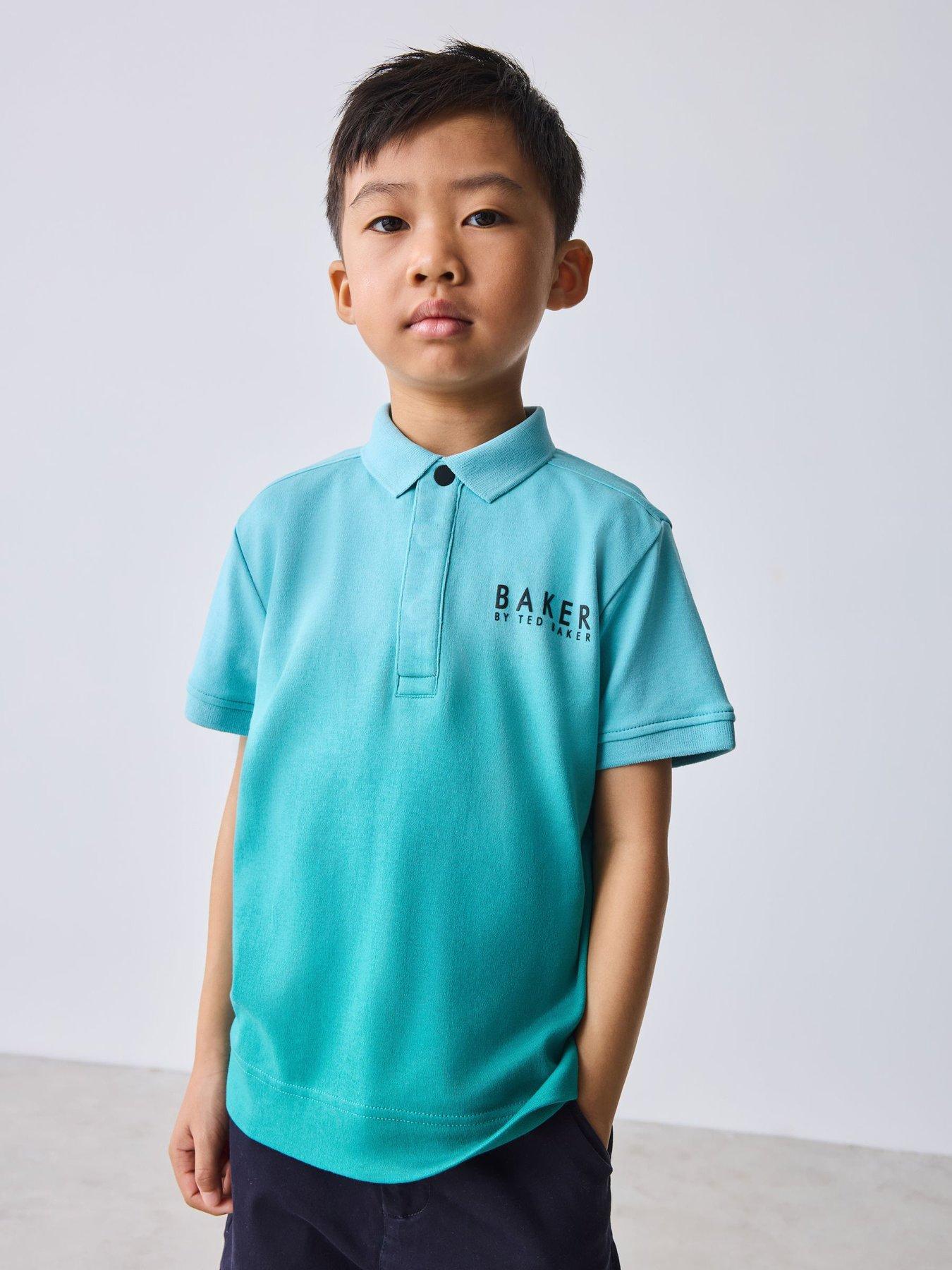 Image 1 of 7 of Ted Baker Boys Ombre Polo Shirt - Blue