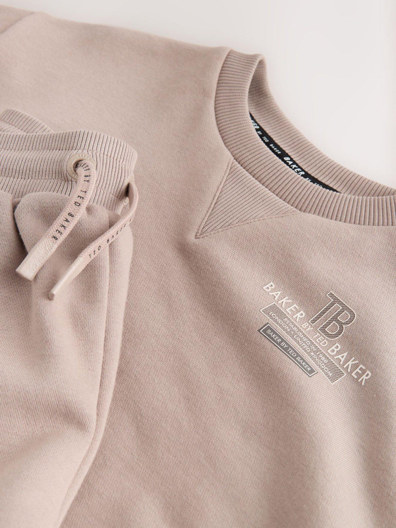 Image 3 of 6 of Ted Baker Boys Logo Sweat Short Set - Beige