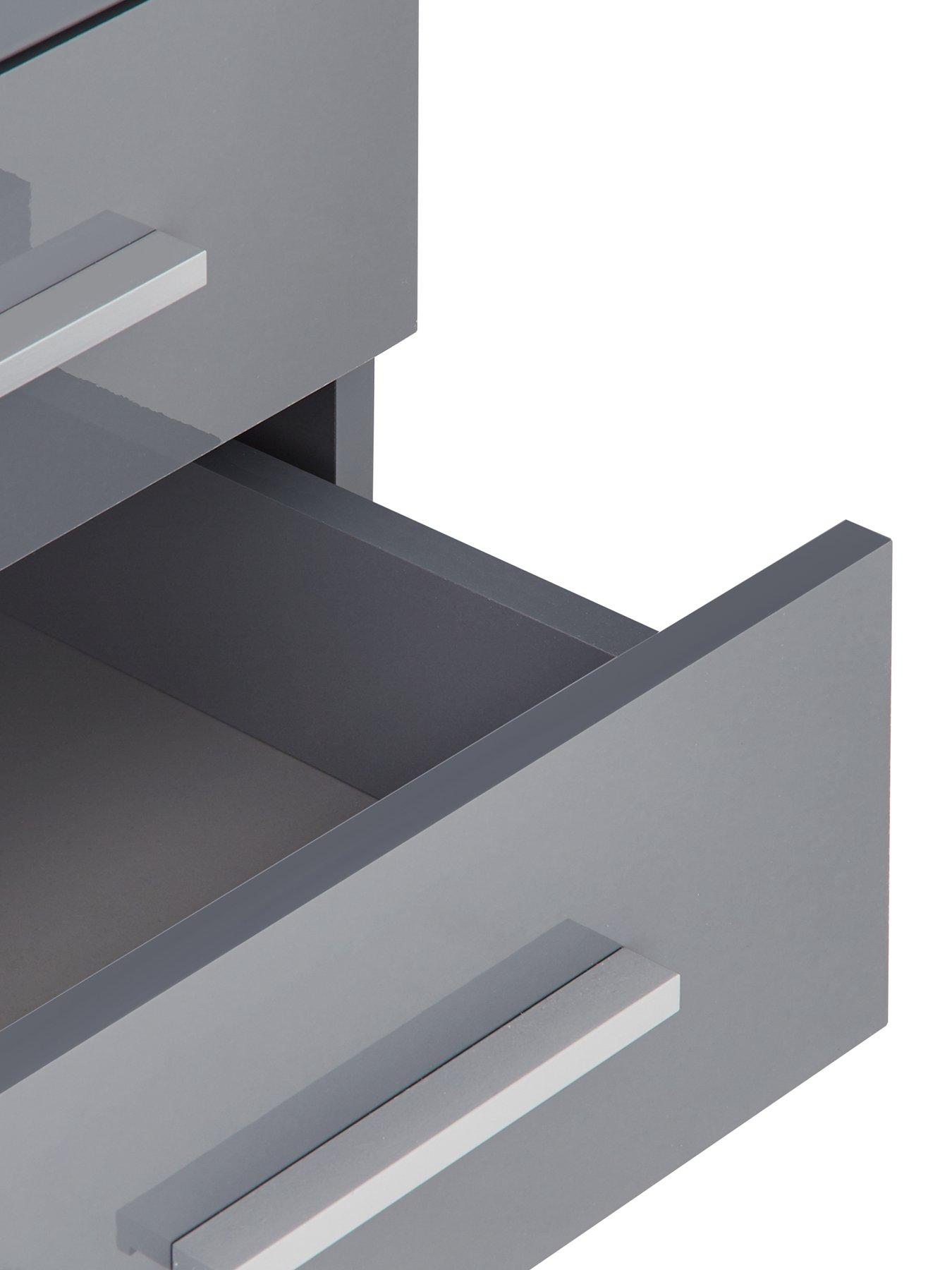 Image 3 of 5 of Very Home Prague Gloss 6 Drawer Chest - Grey
