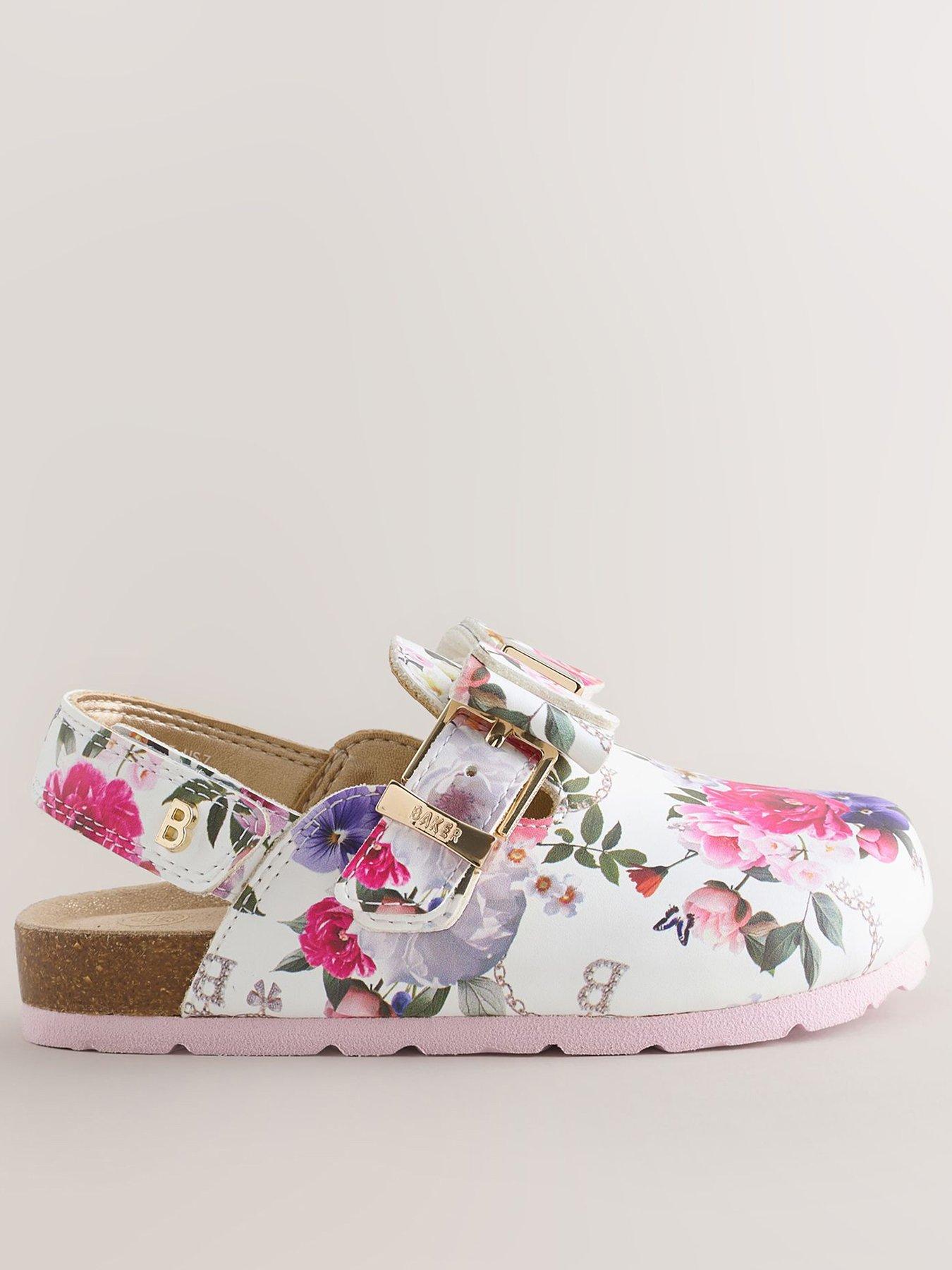 Ted Baker Younger Girls Floral Mule Sandals - White