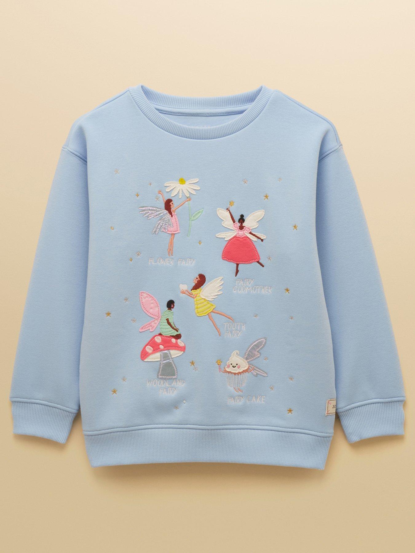 Joules Girls Mackenzie Fairies Sweat - Light Blue