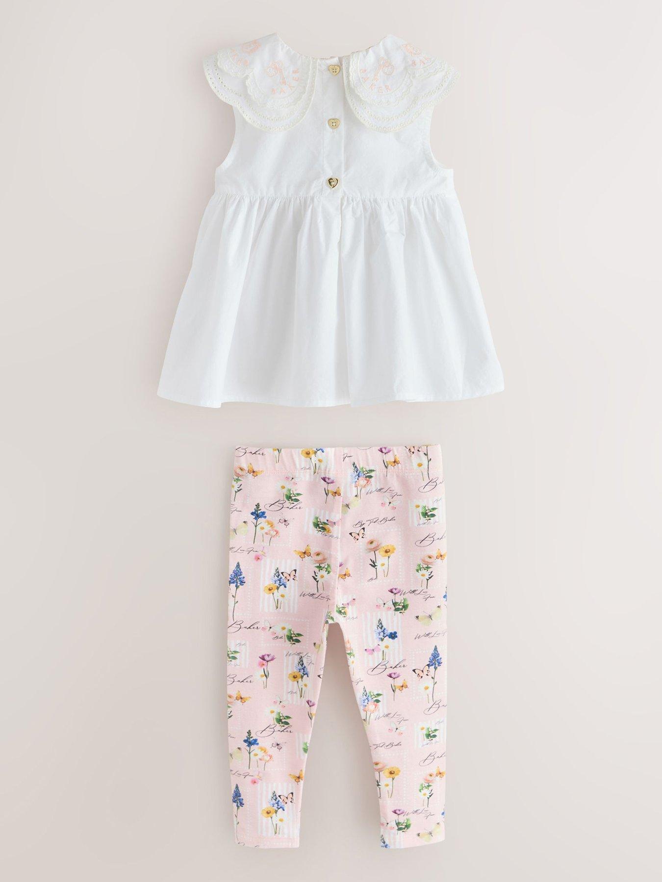 Image 2 of 6 of Ted Baker Baby Girls Floral Woven Collar Set - Multi