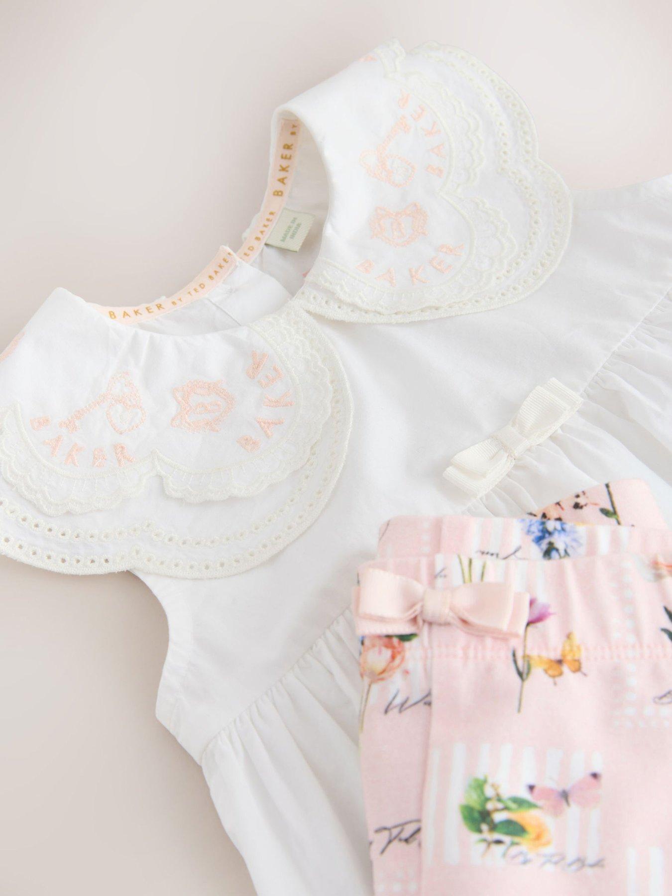 Image 4 of 6 of Ted Baker Baby Girls Floral Woven Collar Set - Multi