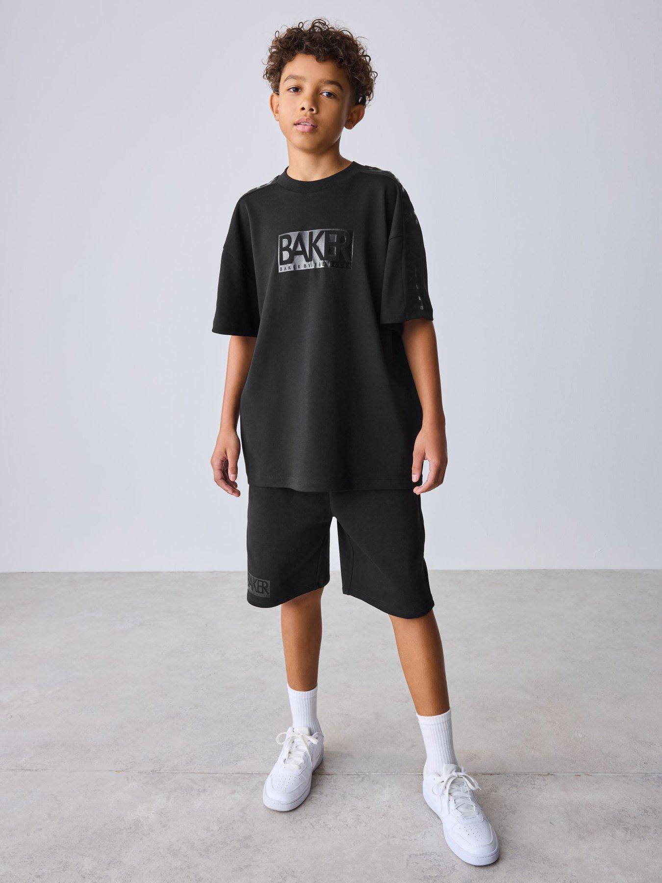 Ted Baker Older Boys Oversized Logo T-Shirt  &  Shorts Set - Black