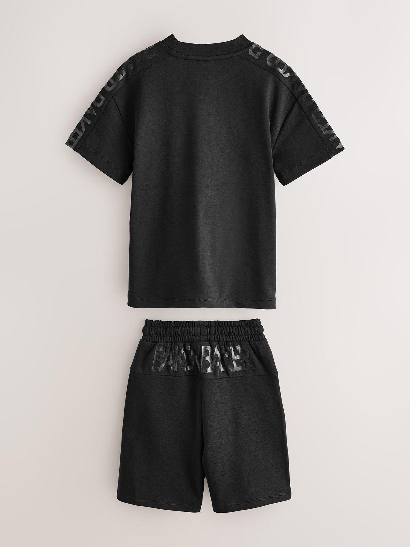 Image 3 of 7 of Ted Baker Older Boys Oversized Logo Sweat Set - Black