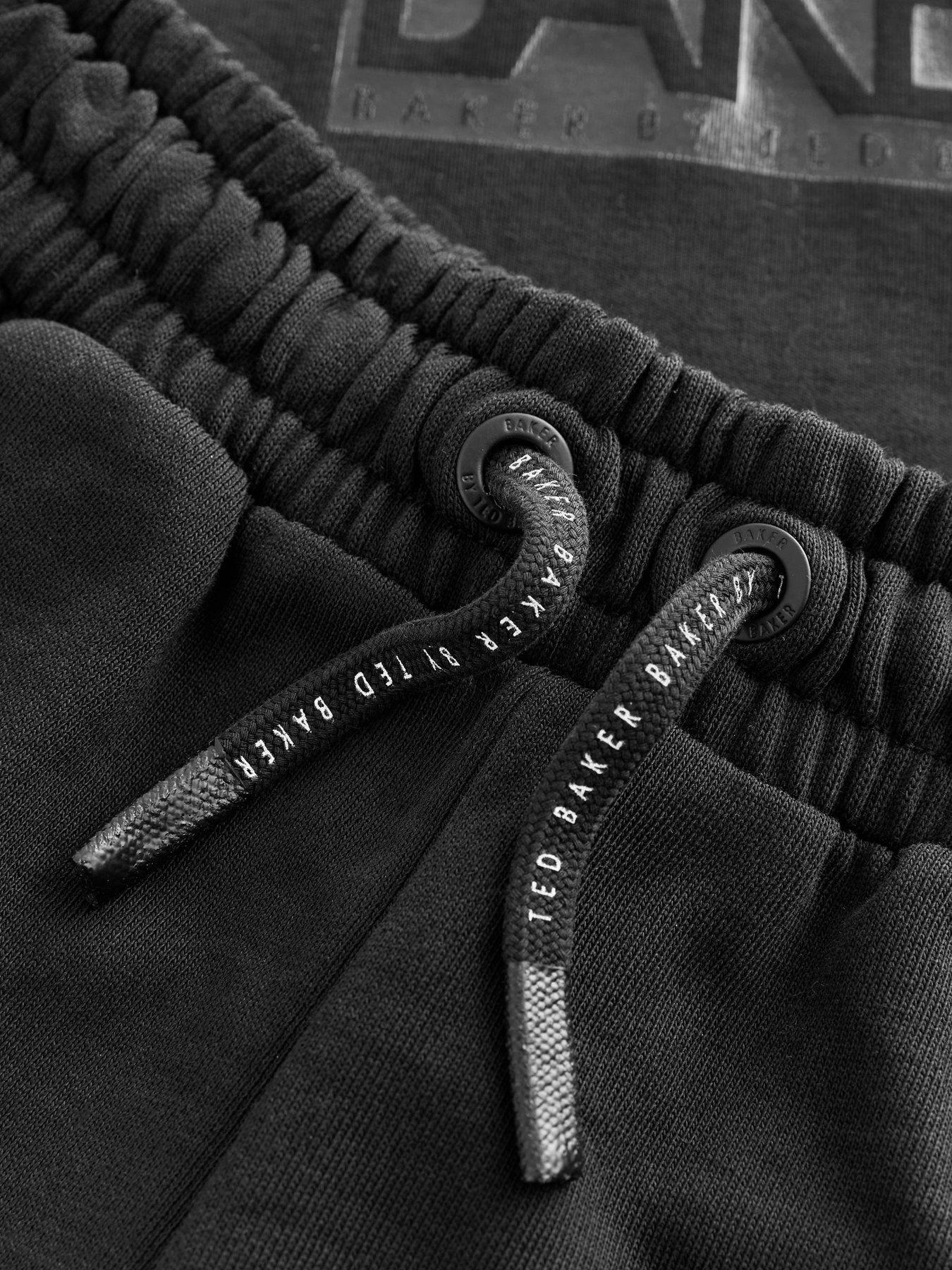 Image 5 of 7 of Ted Baker Older Boys Oversized Logo Sweat Set - Black