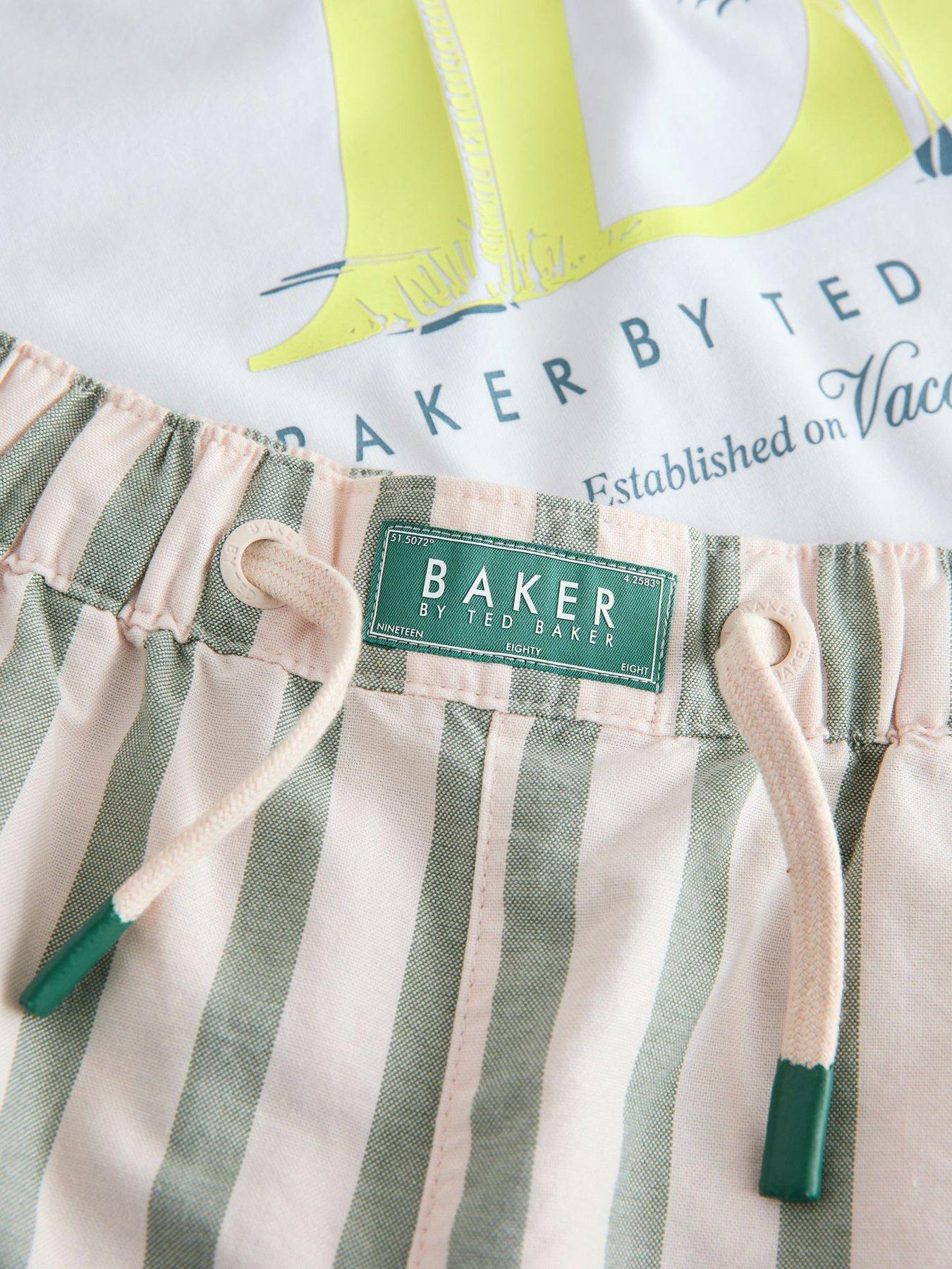 Image 7 of 7 of Ted Baker Boys Short Sleeve T-Shirt &amp; Striped Shorts Set - White