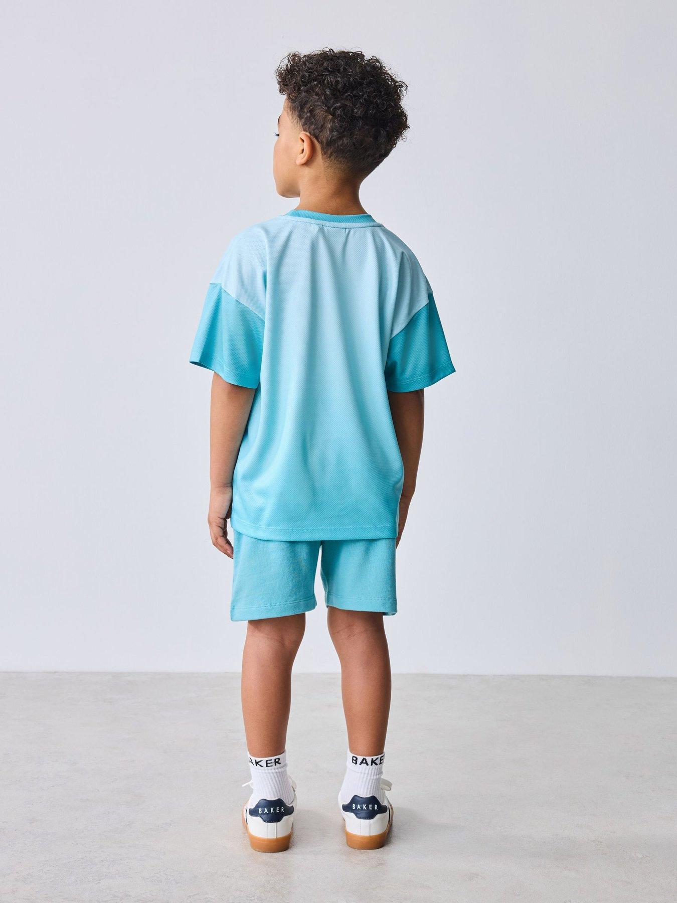 Image 2 of 7 of Ted Baker Boys Ombre Logo T-Shirt &amp; Shorts Set - Blue