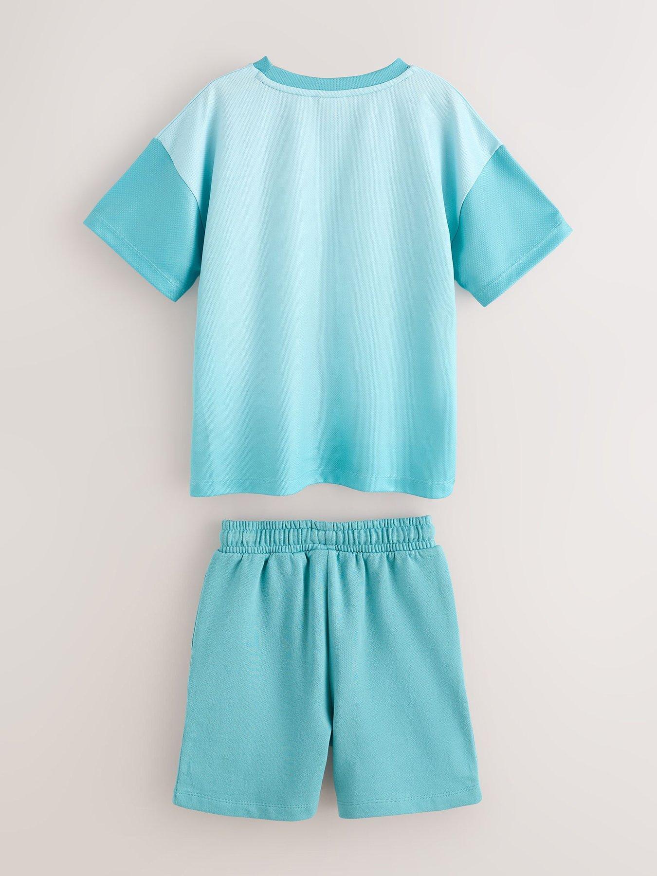 Image 2 of 6 of Ted Baker Boys Ombre Logo Short Set - Blue
