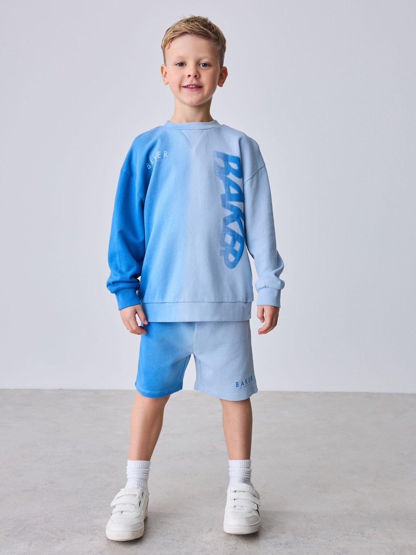 Ted Baker Younger Boys Ombre Sweatshirt Short Set - Blue