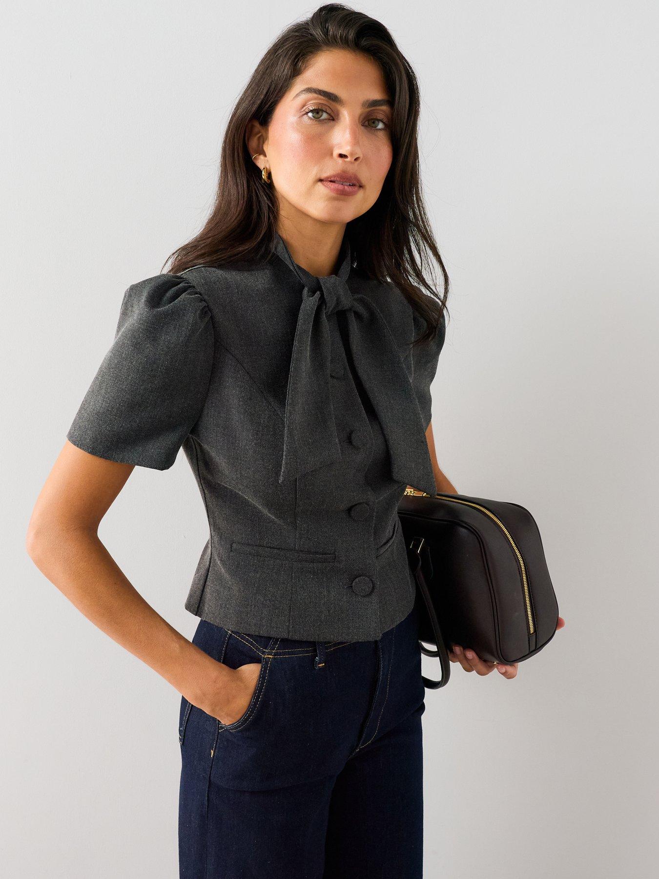The Very Collection Tailored Tie Neck Blouse