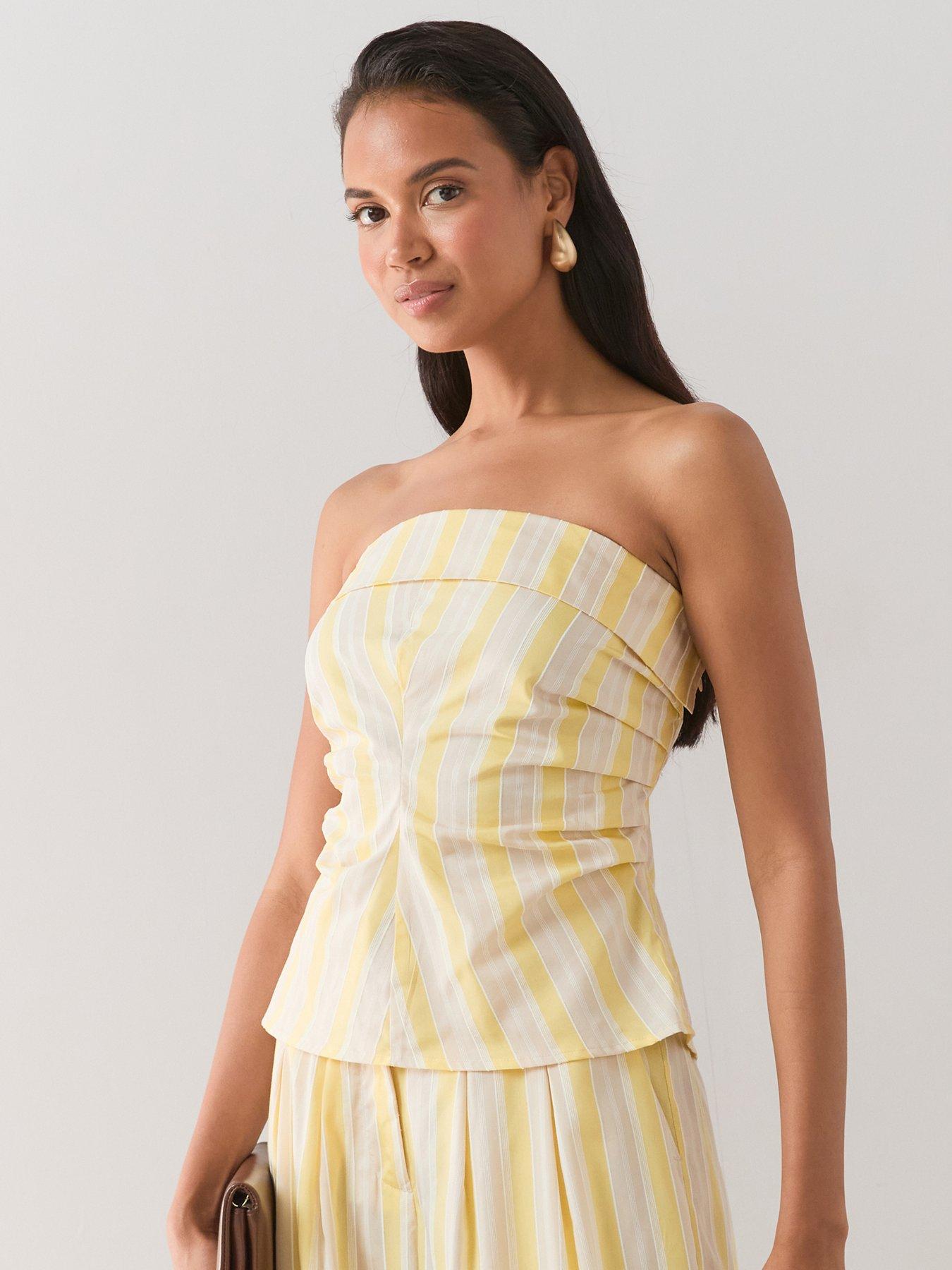 The Very Collection Striped Corset Bandeau Top