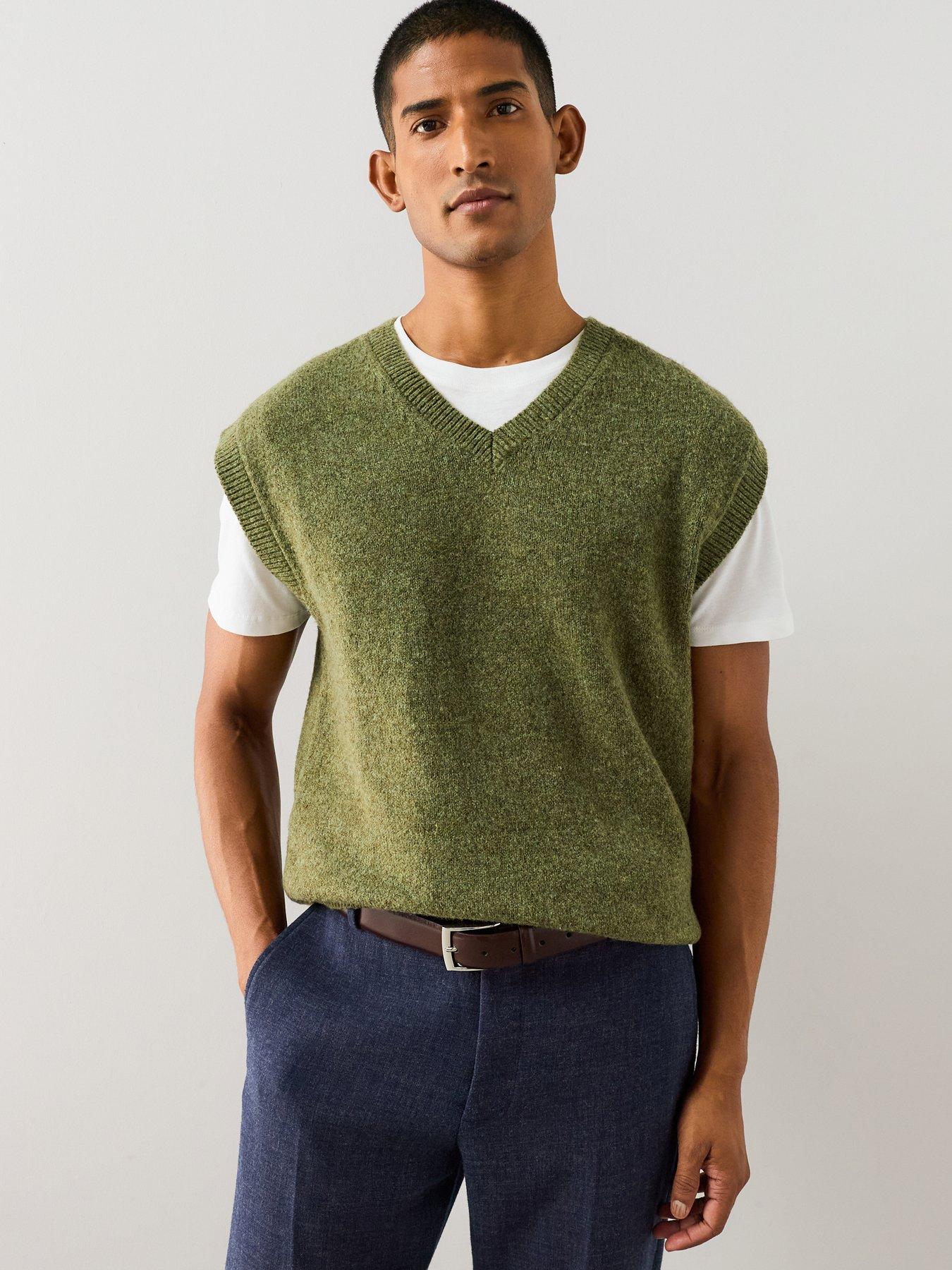 The Very Collection Brushed Knitted Vest - Moss Green