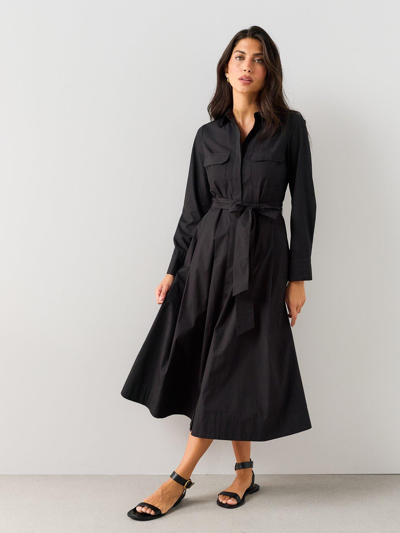 The Very Collection Utility Volume Hem Shirt Dress - Black