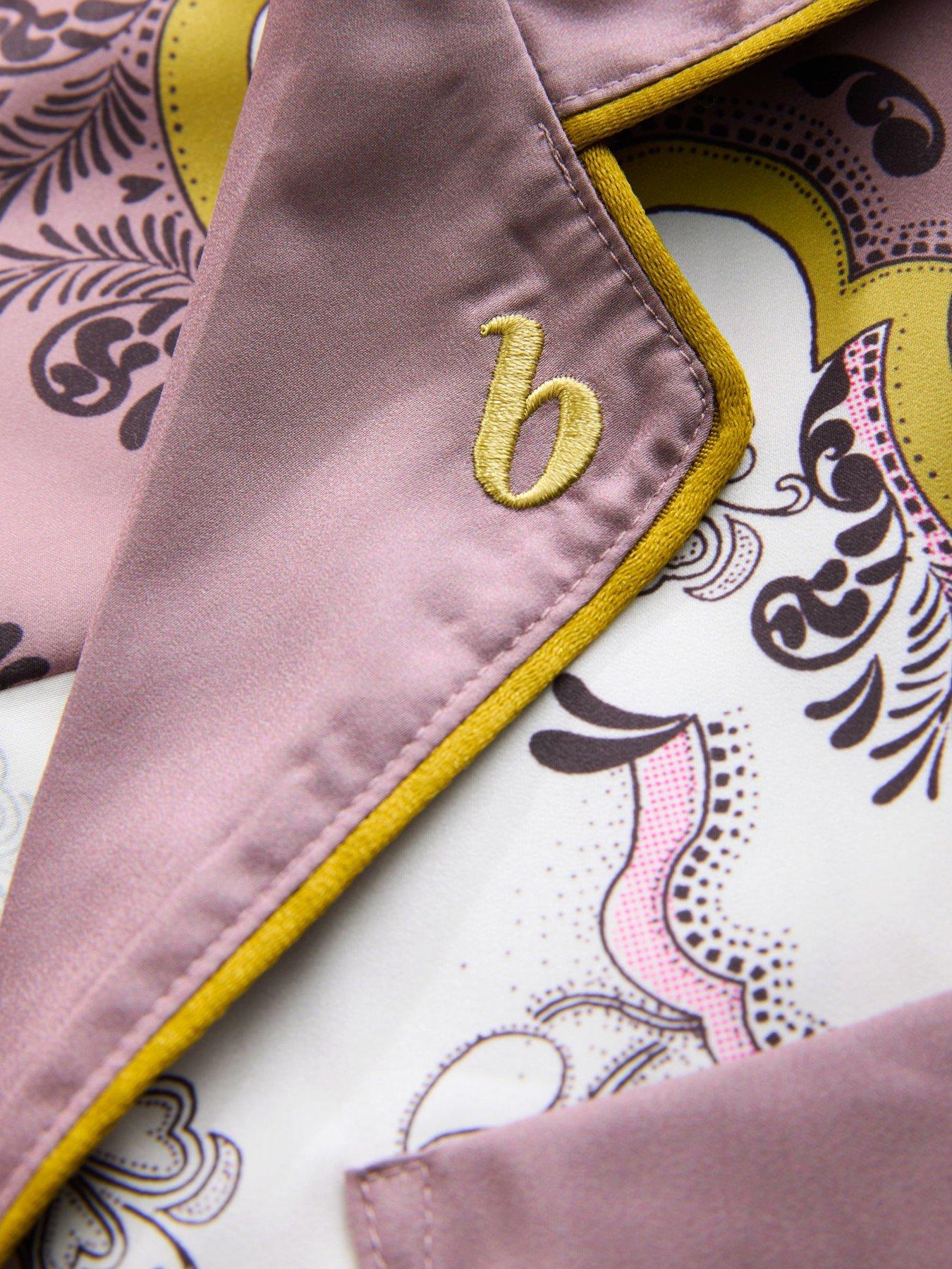 Image 7 of 7 of B By Ted Baker Scarf Print Through Pyjama Set - Mink - Brown