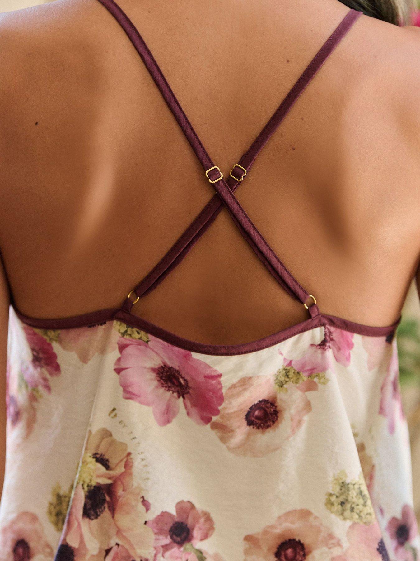 Image 2 of 7 of B By Ted Baker Satin Floral Print Trouser Cami Pj Set - Multi