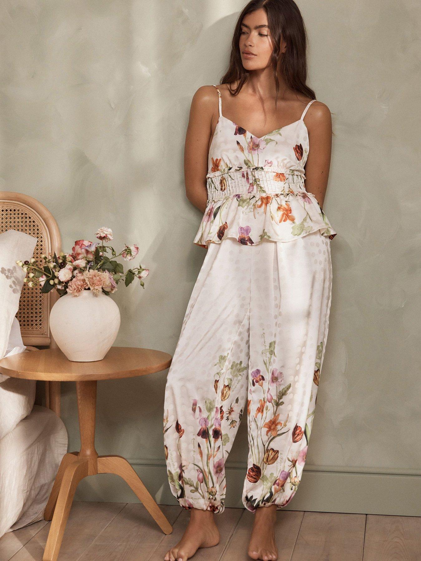 B By Ted Baker Floral Cami Trouser Pj Set - Ecru - Cream