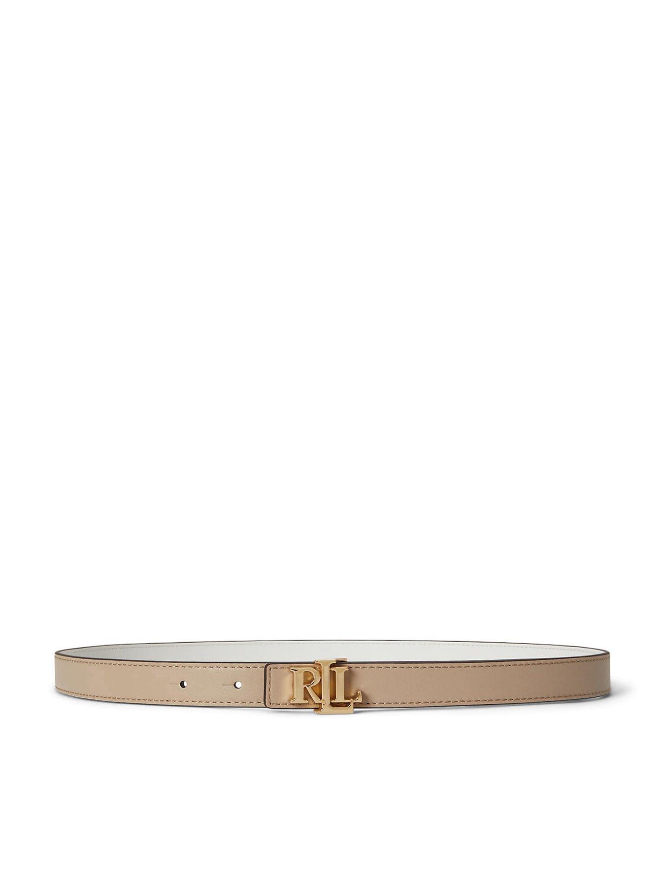 Lauren by Ralph Lauren Reversible Skinny Leather Logo Belt - Multi