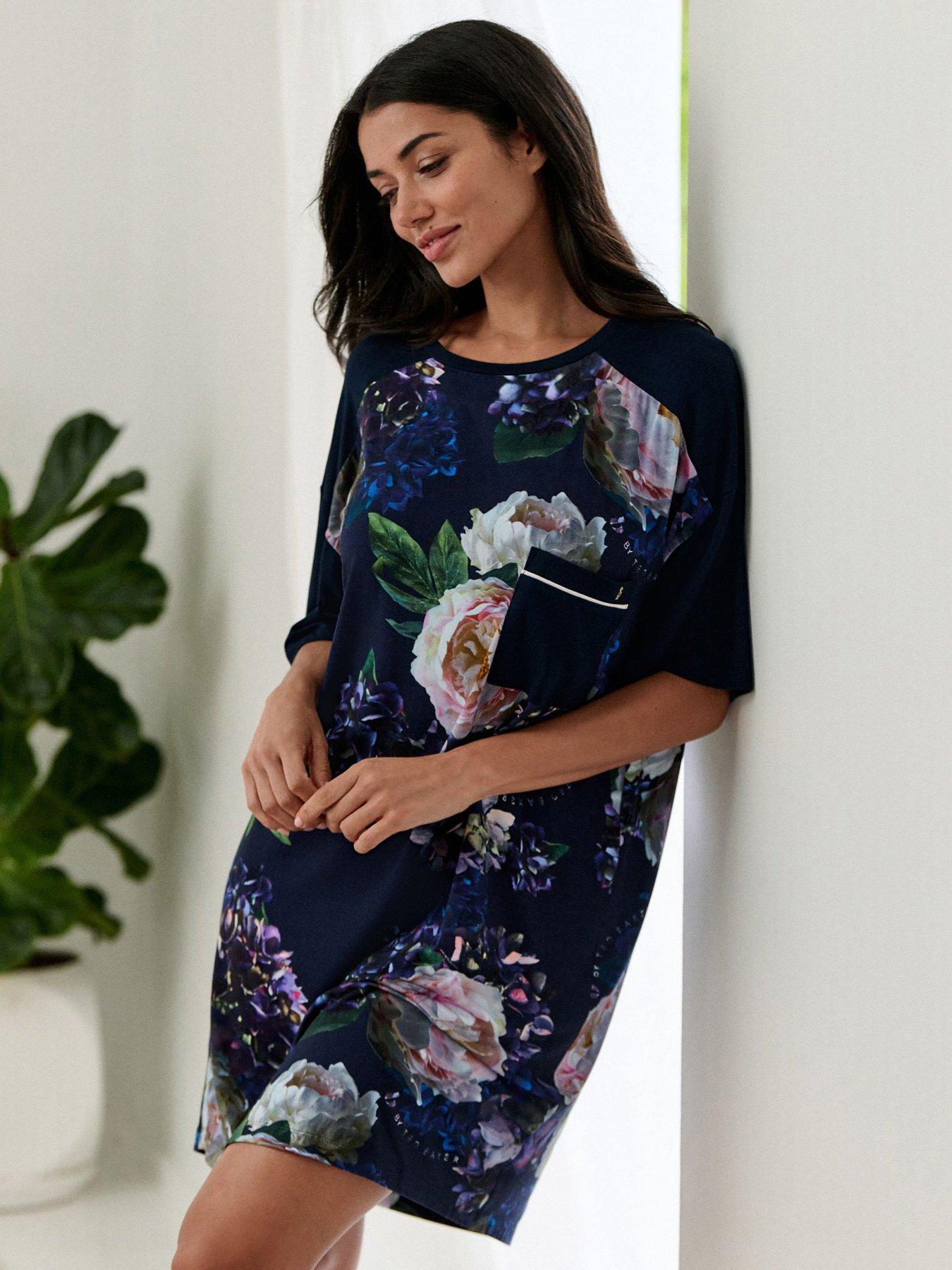 B By Ted Baker Floral Sleep T-Shirt Nightie - Blue