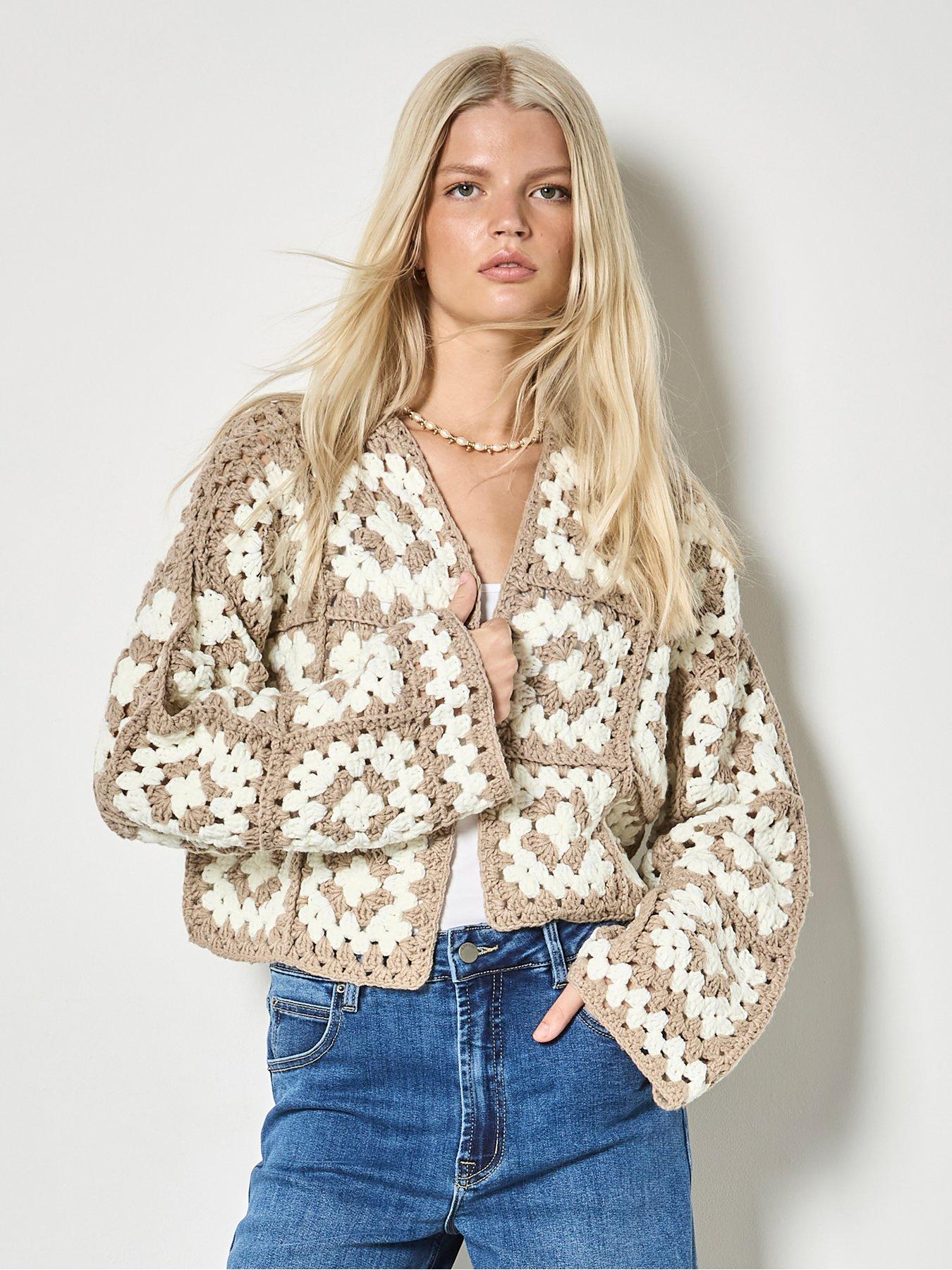 apricot-hand-knit-crochet-squares-cardigan