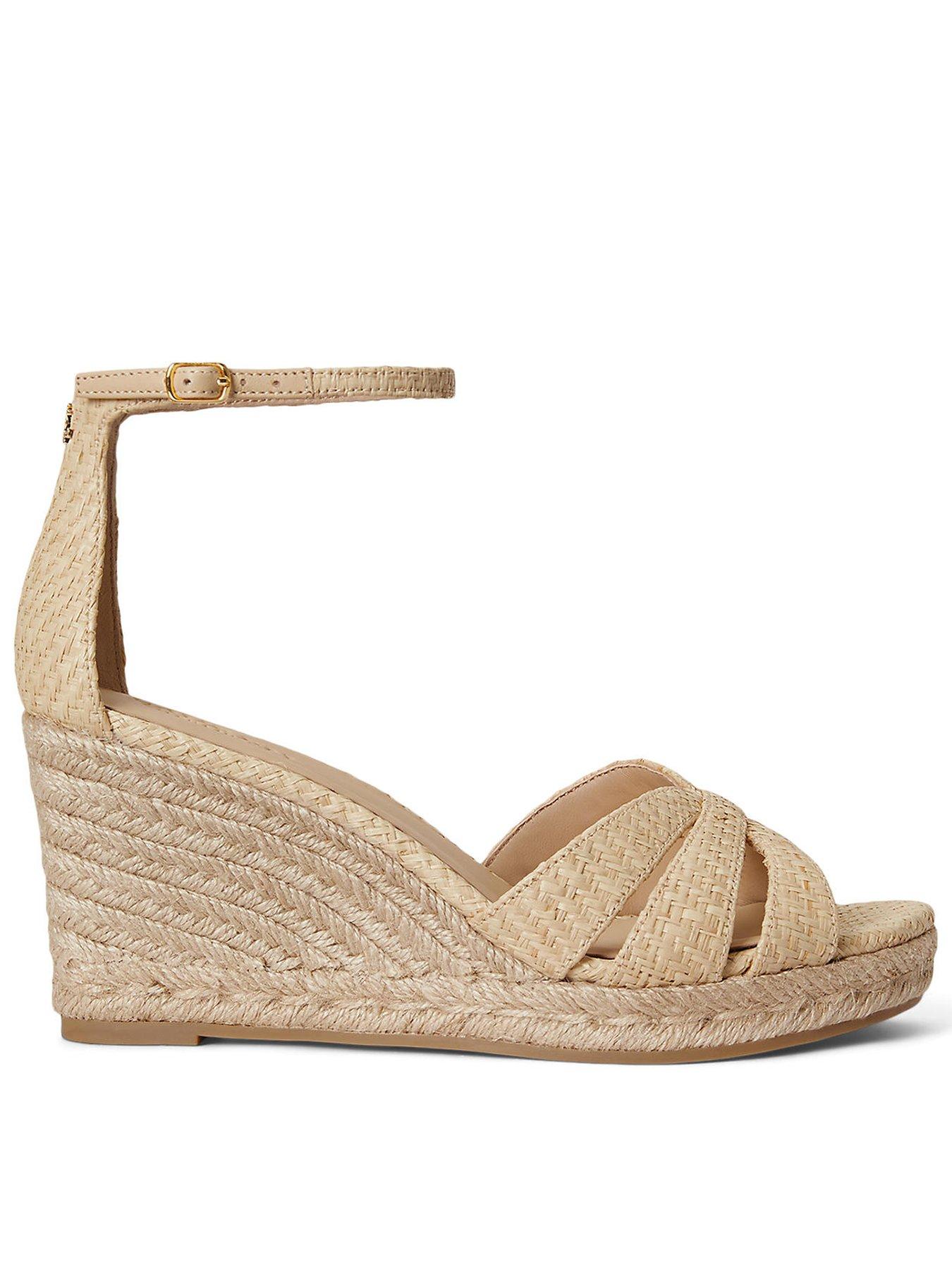 Lauren by Ralph Lauren Nellie Espadrilles Wedge Sandals - Beige
