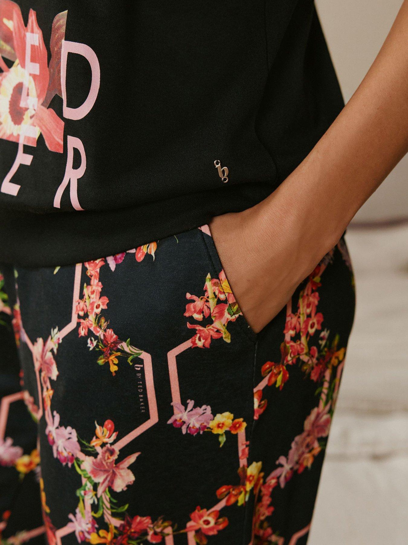 Image 3 of 7 of B By Ted Baker Floral Pyjama Set - Black