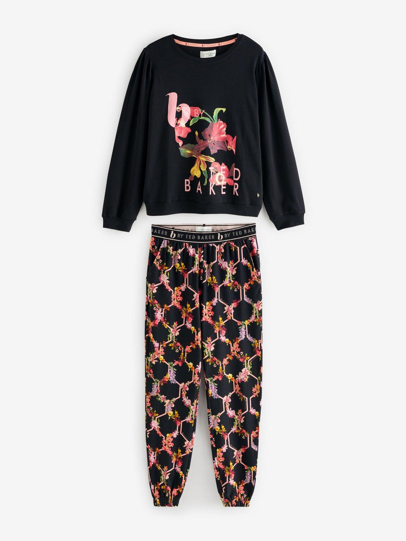 Image 6 of 7 of B By Ted Baker Floral Pyjama Set - Black