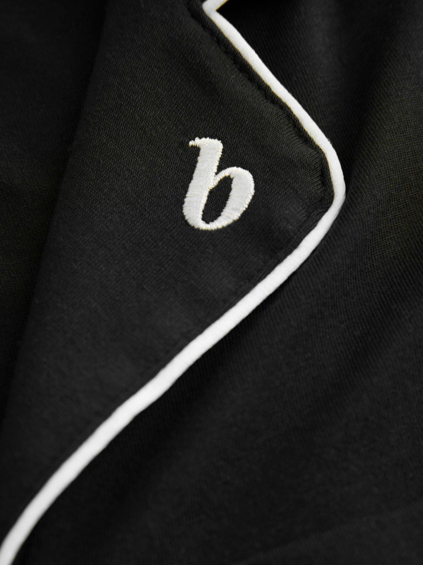 Image 7 of 7 of B By Ted Baker Modal Button Through Pyjama Set - Black