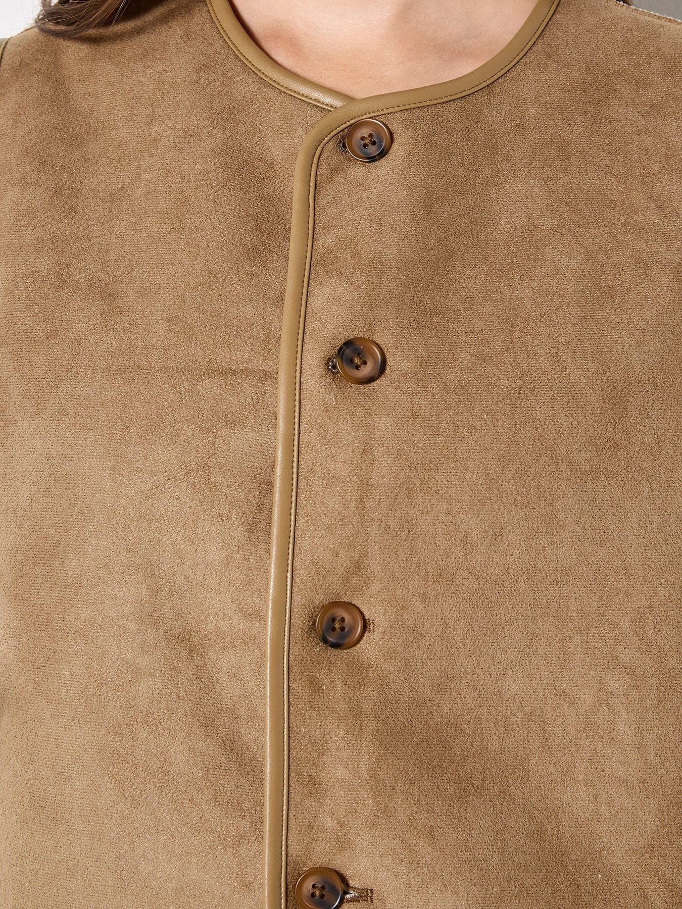  image of apricot-reversible-borg-suede-gilet