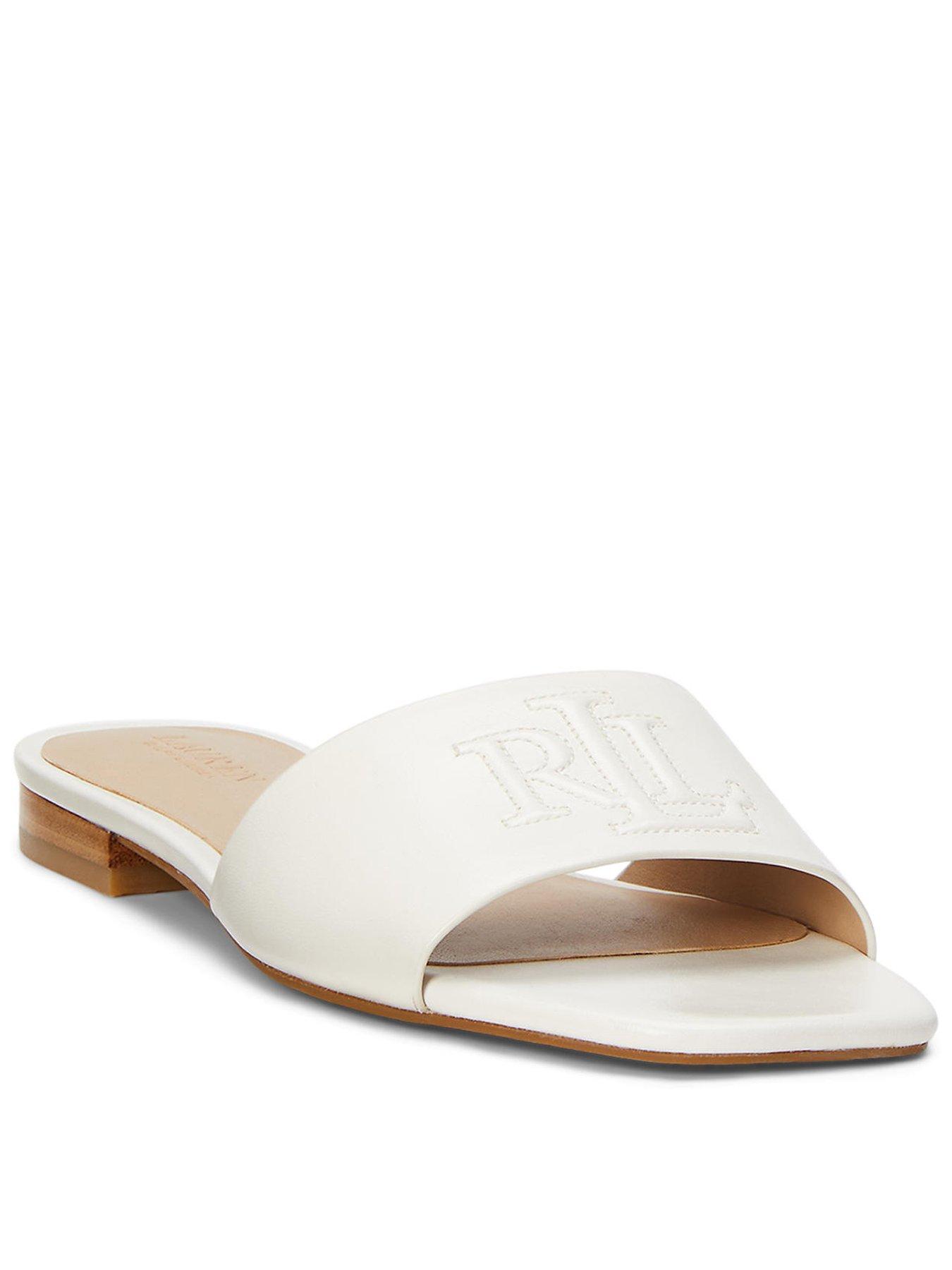 Image 1 of 5 of Lauren by Ralph Lauren Everley Sandals Sliders - White