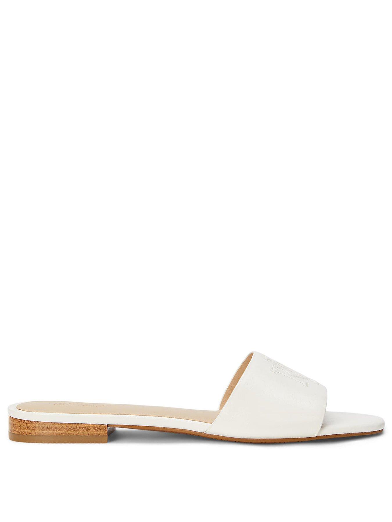 Image 2 of 5 of Lauren by Ralph Lauren Everley Sandals Sliders - White