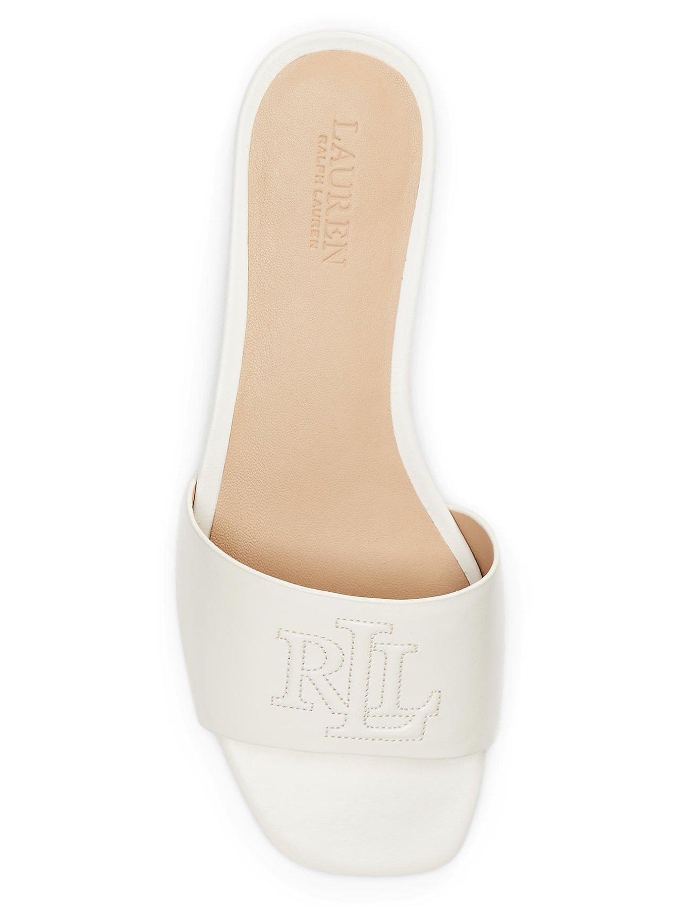 Image 4 of 5 of Lauren by Ralph Lauren Everley Sandals Sliders - White