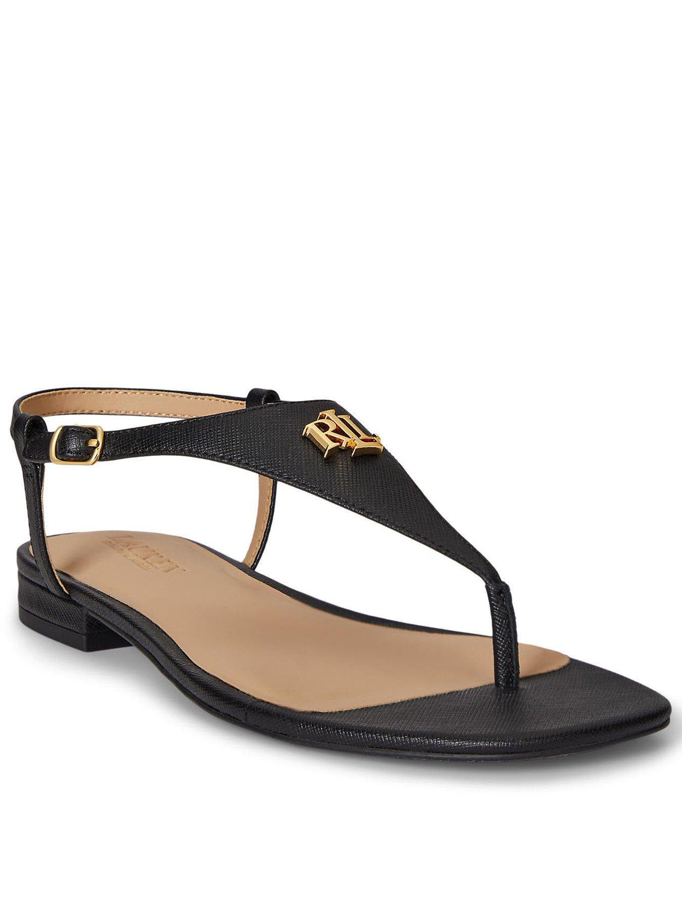 Lauren by Ralph Lauren Everley 2-Sandals-Flat Sandal - Black