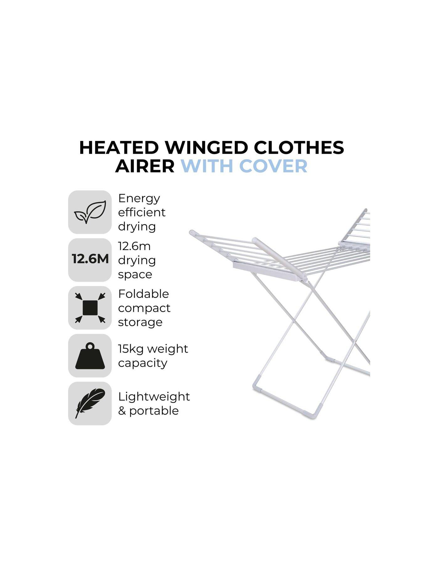  image of tower-heated-winged-clothes-airer-with-cover