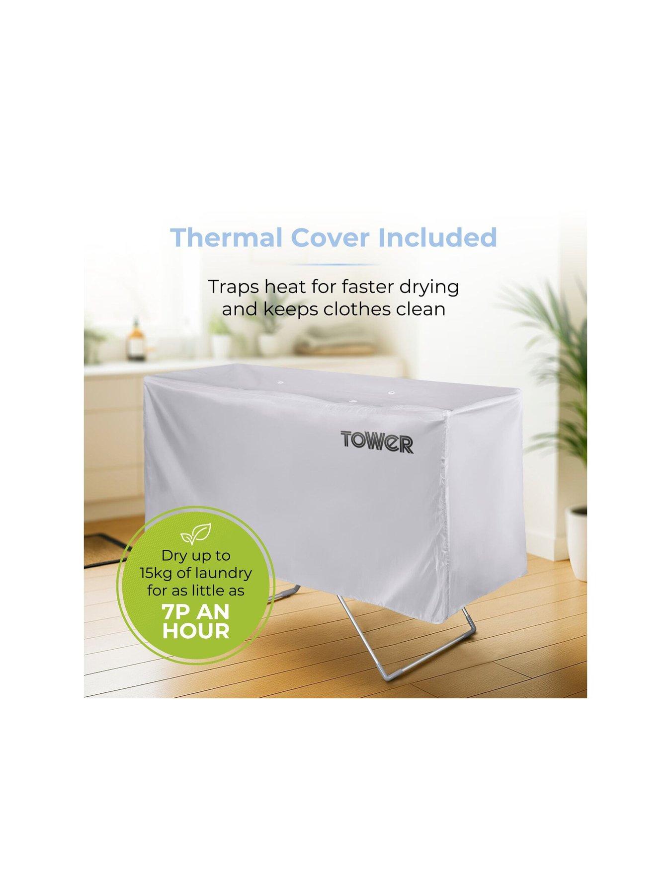  image of tower-heated-winged-clothes-airer-with-cover