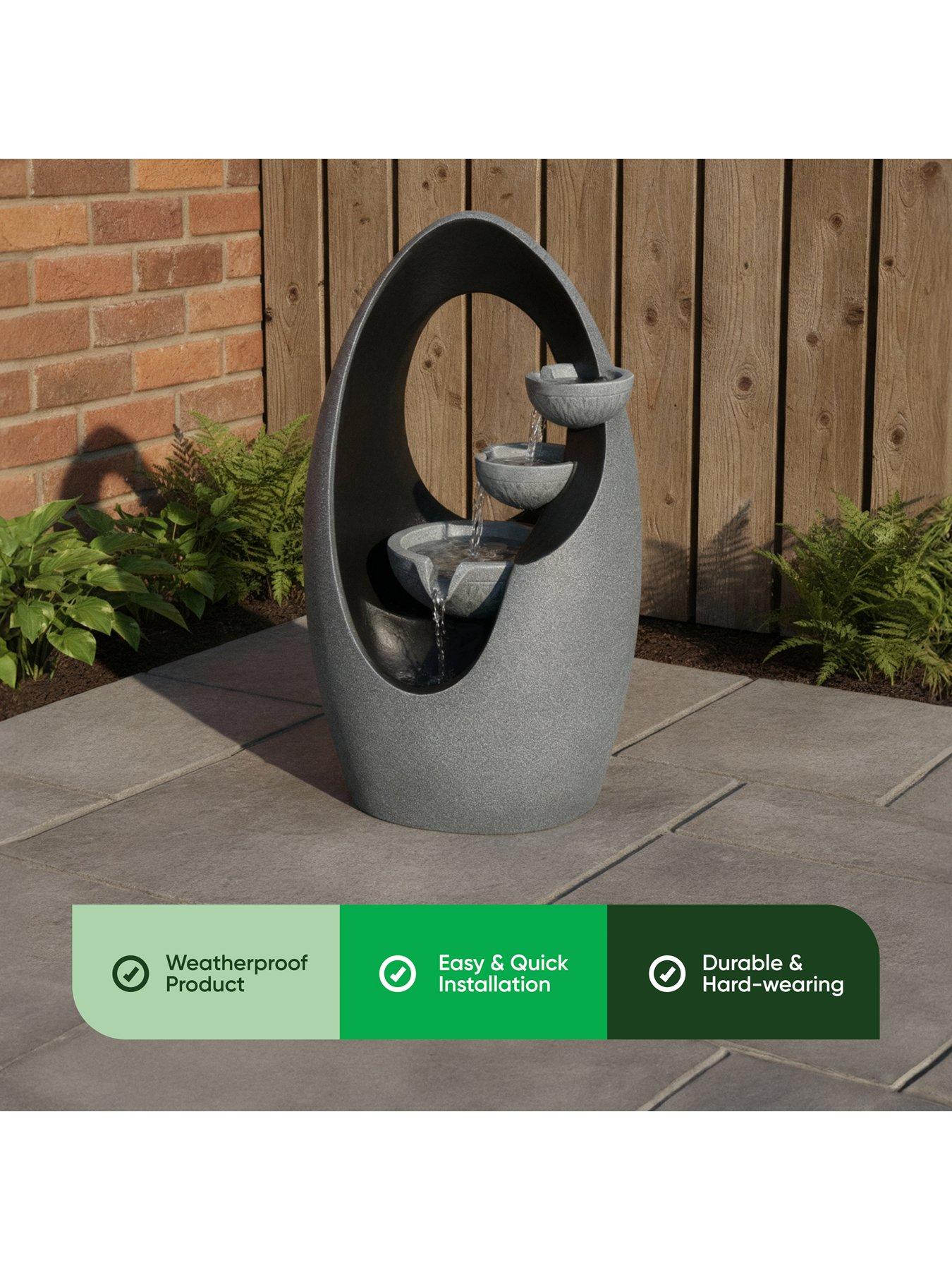 Image 4 of 7 of Streetwize Sculpted Waterfall Solar Fountain