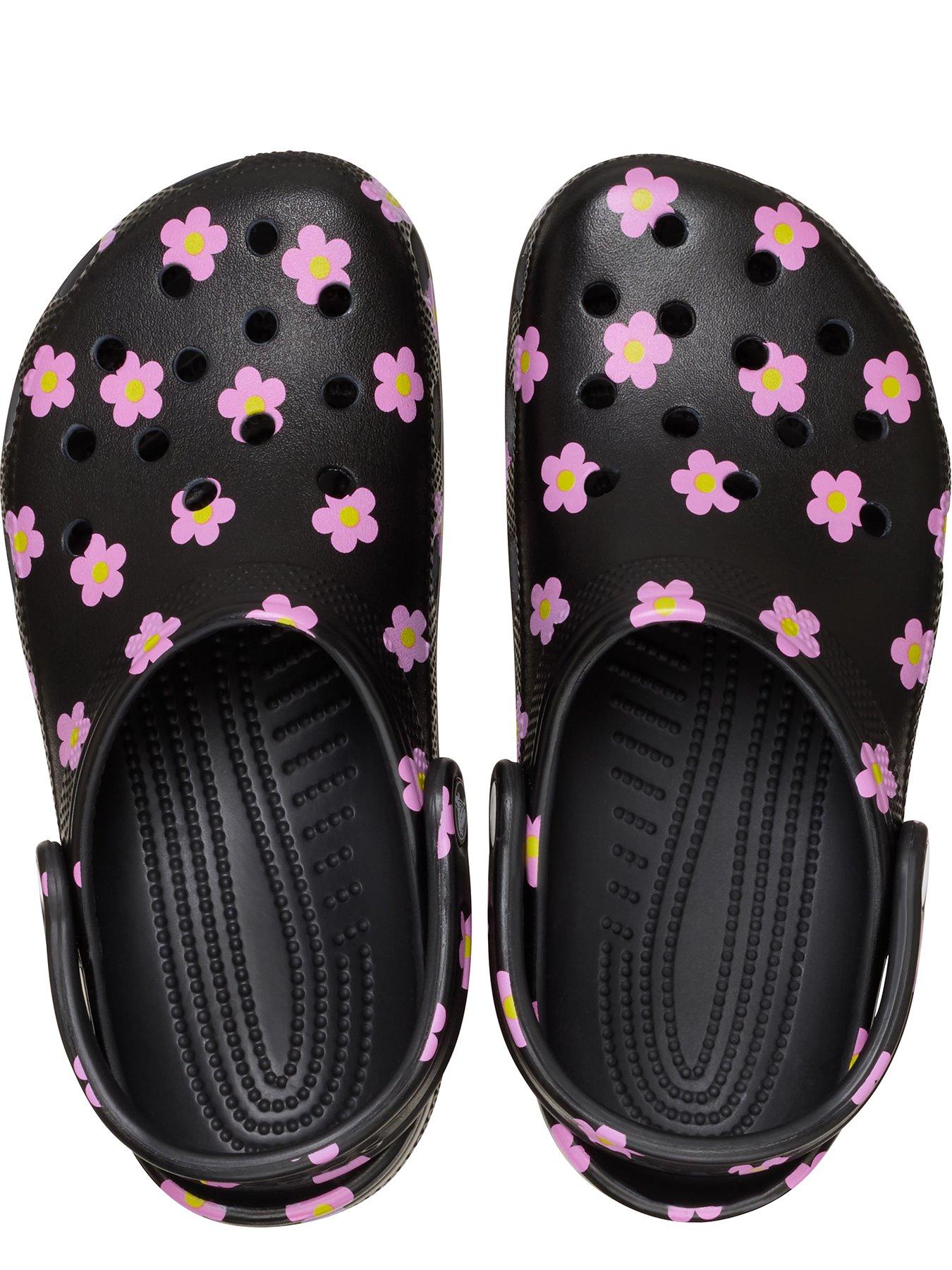 Image 4 of 6 of Crocs Toddler Classic Flower Clog - Black