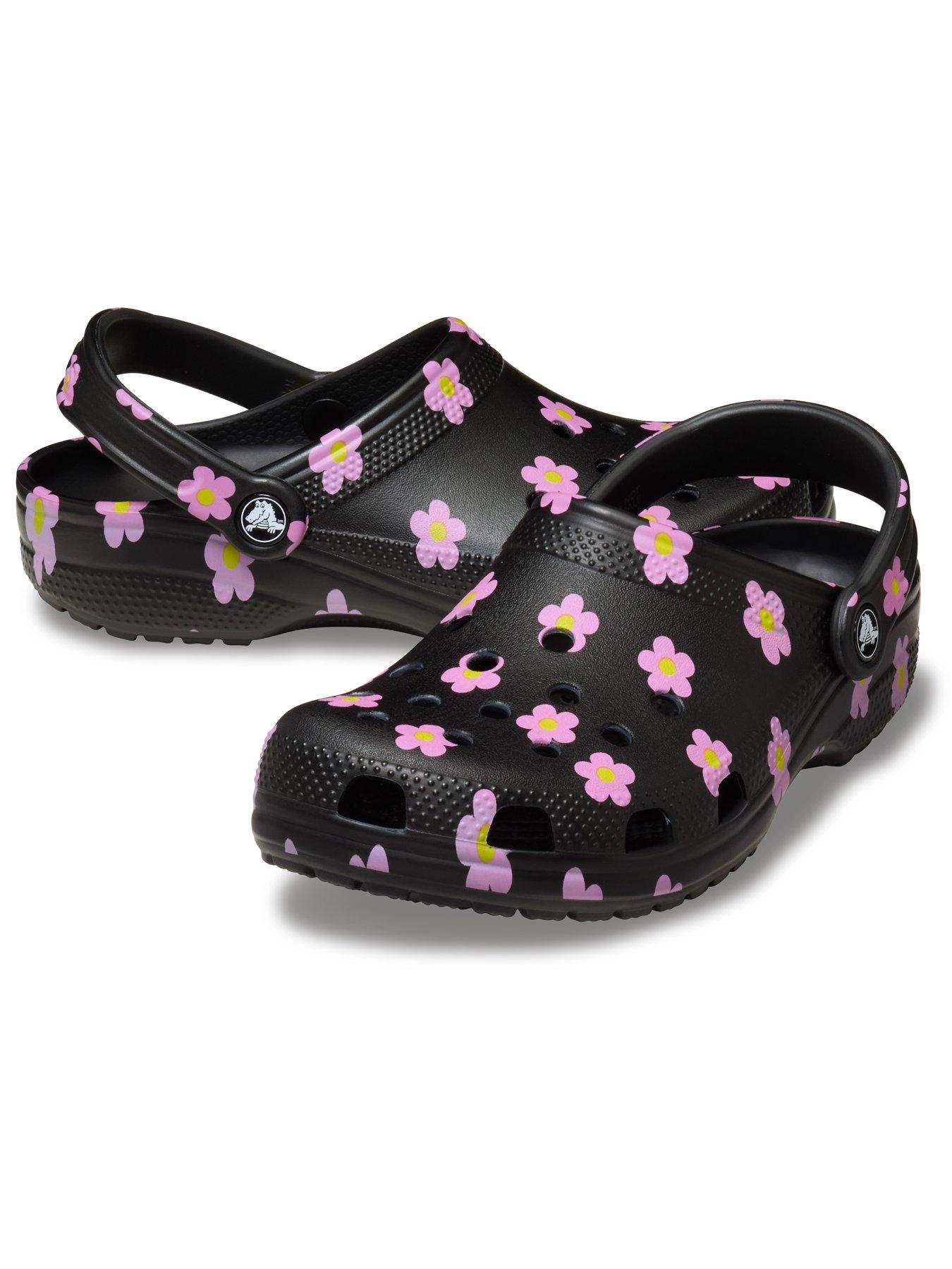Image 6 of 6 of Crocs Toddler Classic Flower Clog - Black