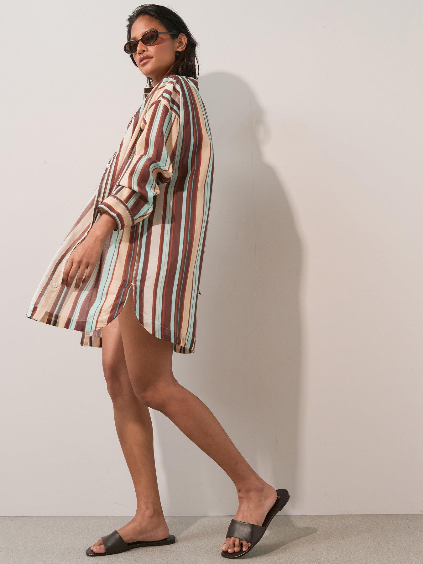 Image 3 of 5 of The Very Collection Stripe Beach Shirt - Multi