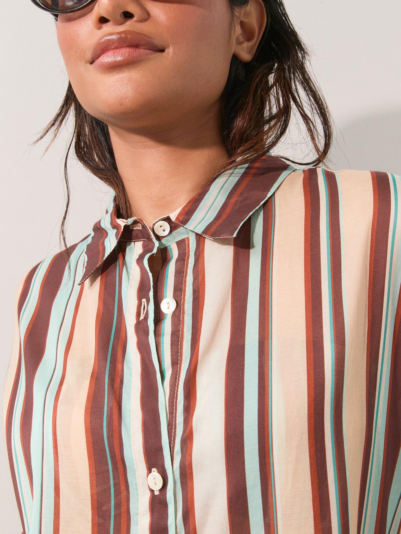 Image 4 of 5 of The Very Collection Stripe Beach Shirt - Multi