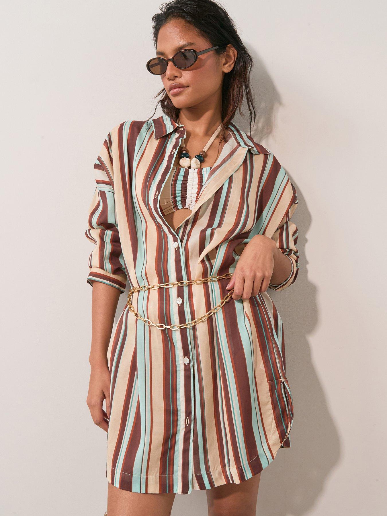 Image 5 of 5 of The Very Collection Stripe Beach Shirt - Multi